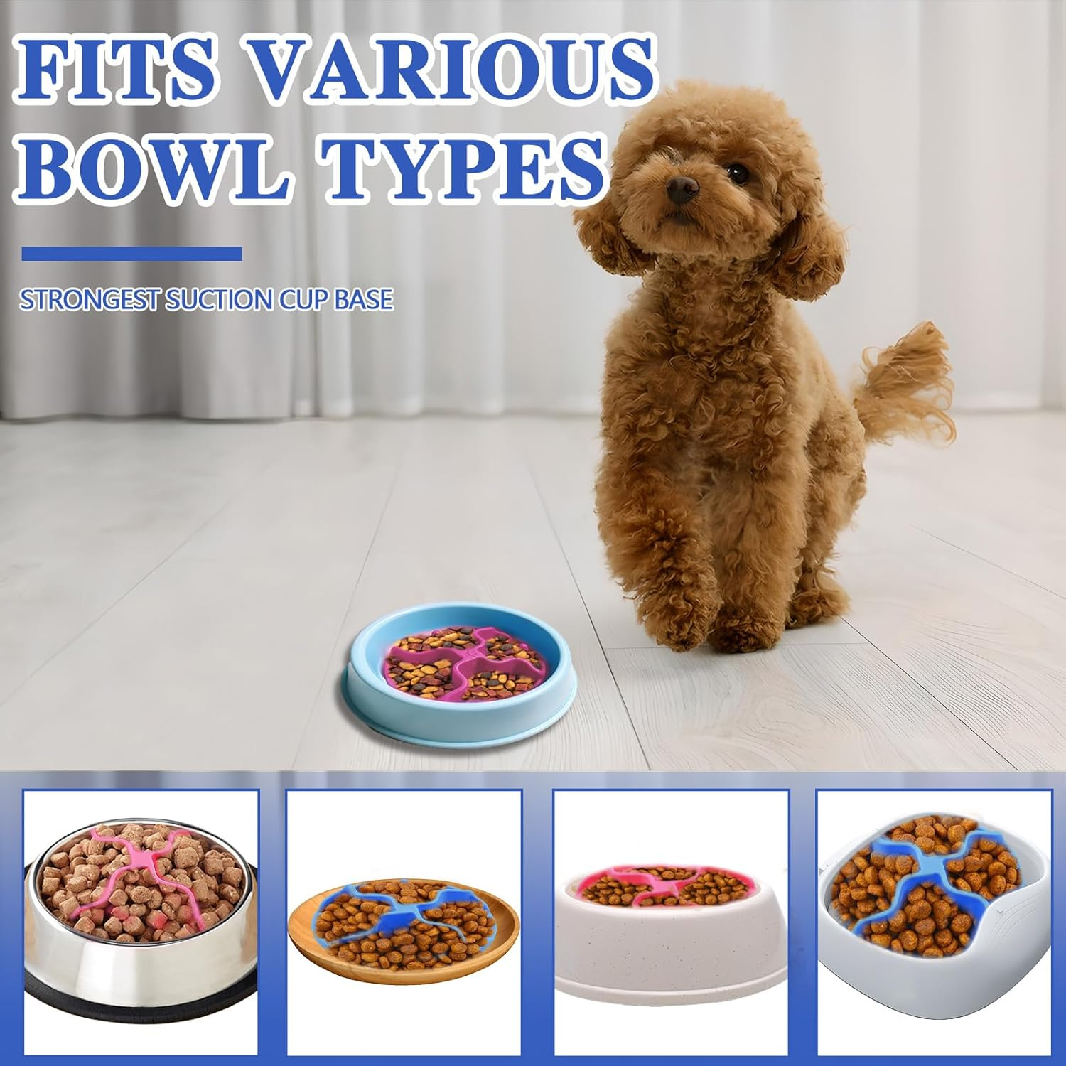 2 Pcs Soft Silicone Slow Feeder Pet Bowls Insert for Small Dogs and Cats, Puppy Feeding Solution image number 2