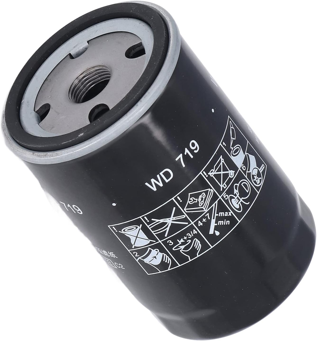 WD719 Oil Filter, Effectively Absorb Non Block Aluminum Alloy 3 1/9In Dia 4 4/5In Tall Screw Type Oil Filters for 7.5KW/10HP
