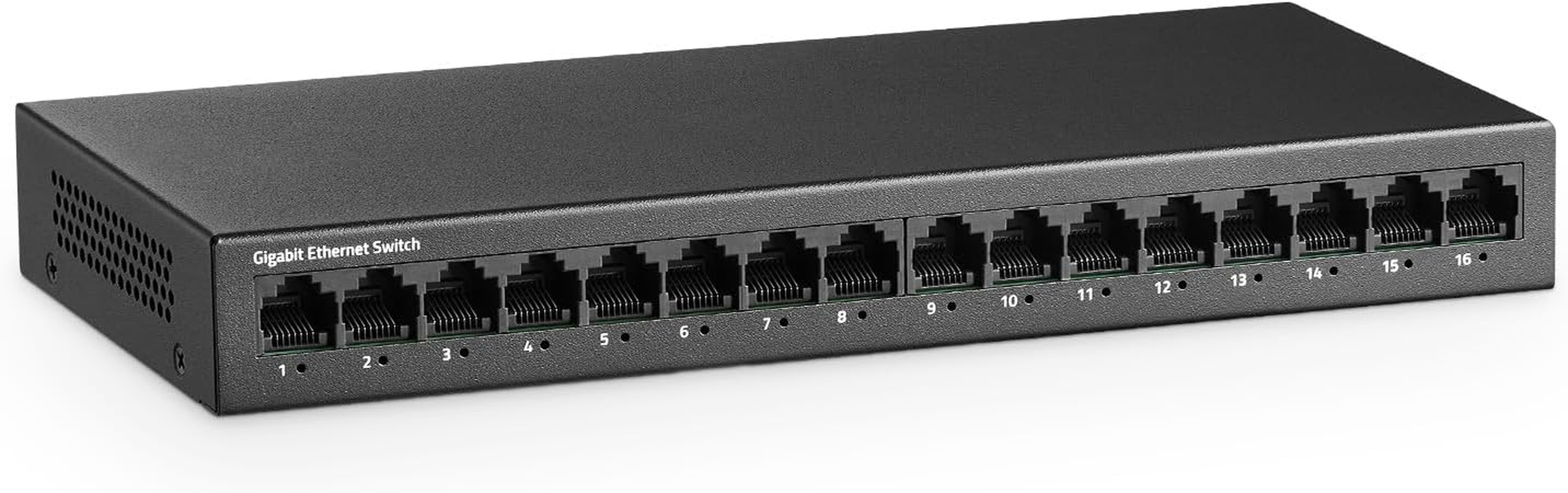 Mokerlink 16 Port Gigabit Ethernet Switch, Fanless Metal Rack Mount Unmanaged Plug and Play Network Switch image number 6