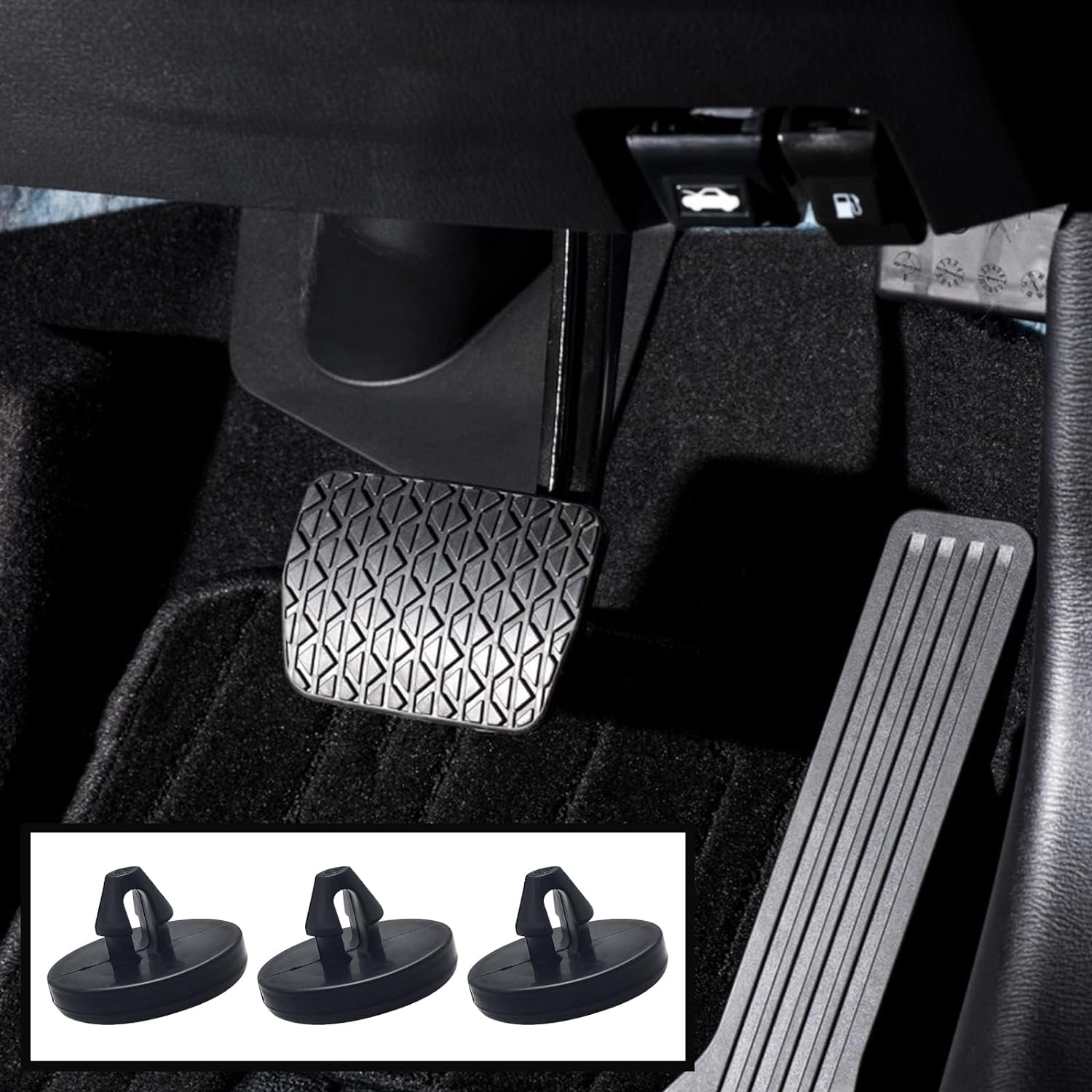 Ajxn 4 PCS Car Truck Auto Brake Pedal Pad Light Switch Stopper Clutch Pedal Pad 90541-06036 (Black), (AJXWQ-4PCS) image number 4