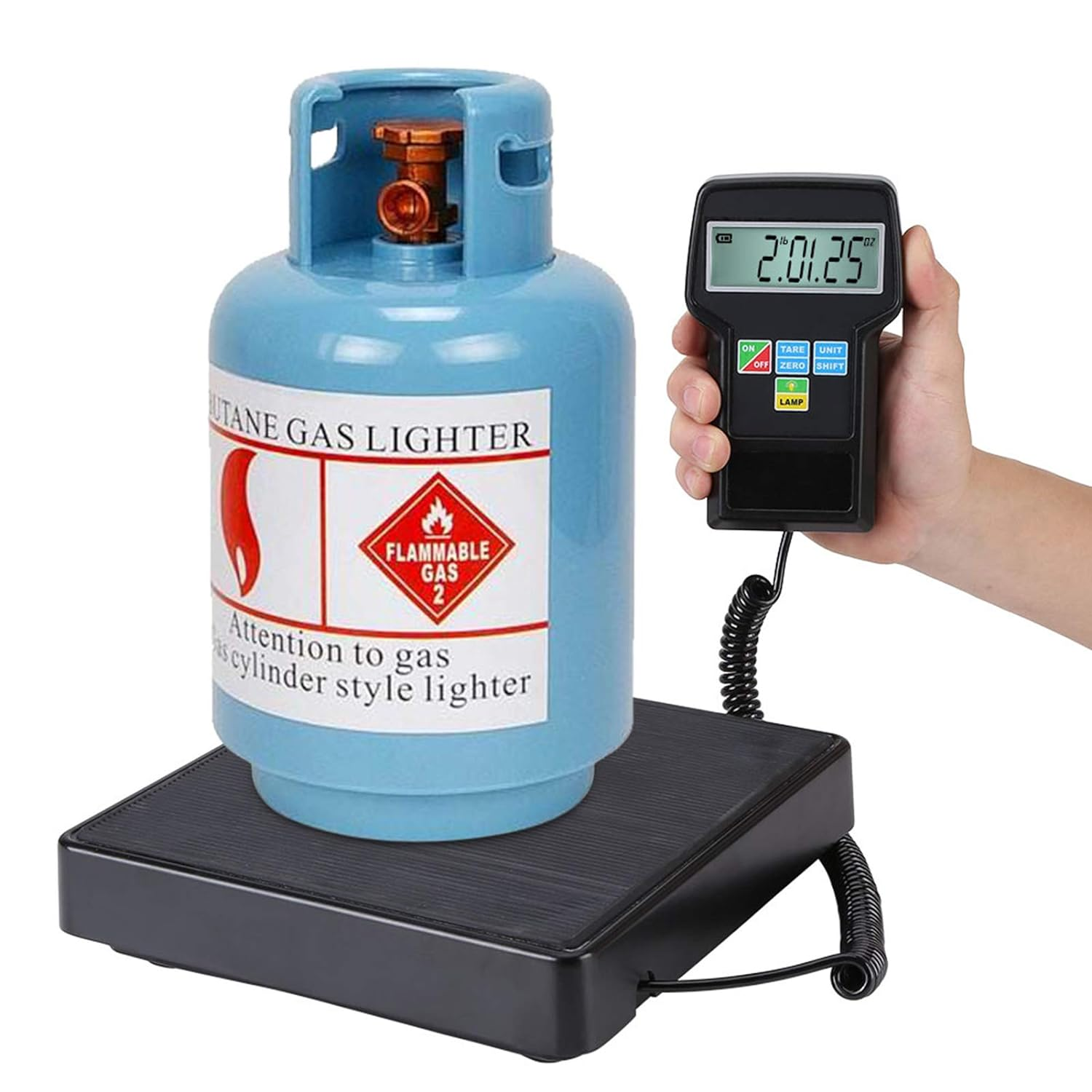 High Capacity Refrigerant Charging Scale 220Lb, Electronic Weight Scale with LCD Display and 6FT Coil for A/C, Digital Electronic Refrigerant Charging Weight Scale image number 2