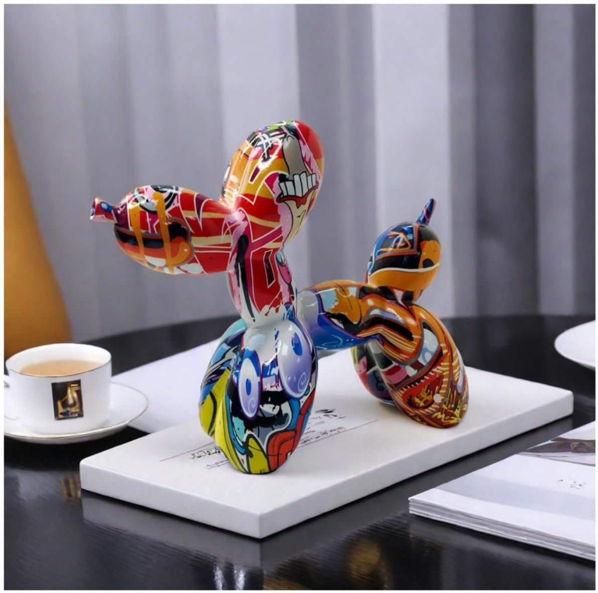 Statue Colorful Graffiti Balloon Dog Ornaments Creative Home Decoration Office Ornaments - Graffiti image number 4