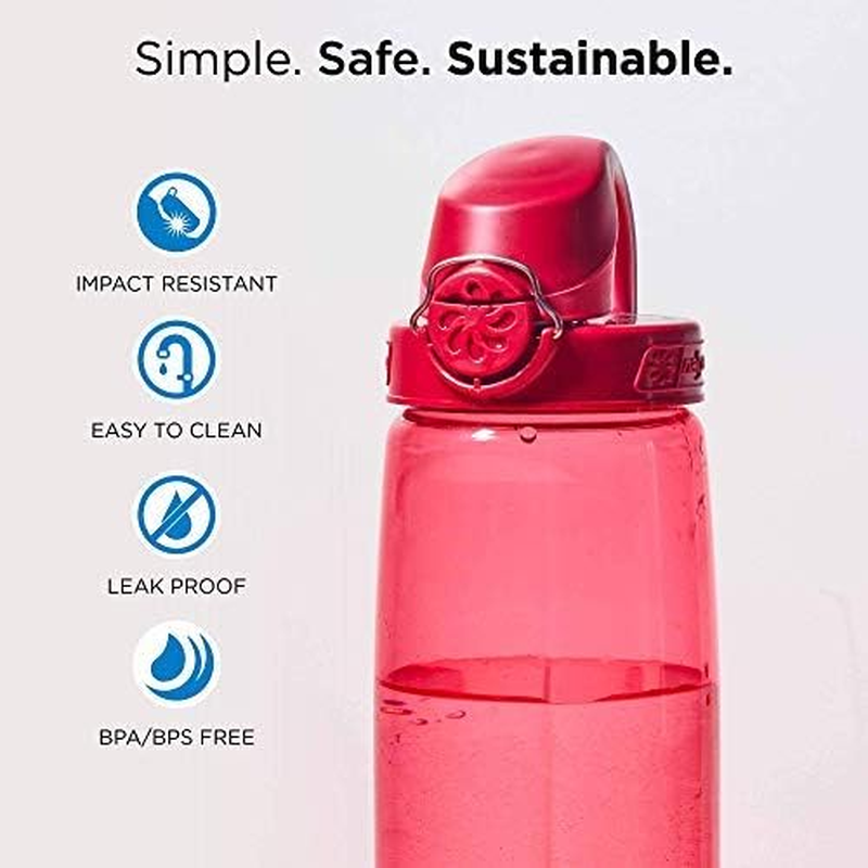 Nalgene Sustain Tritan Bpa-Free on the Fly Water Bottle Made with Material Derived from 50% Plastic Waste (Using ISCC Certified Mass Balance), 24 OZ, Clear with Sprout image number 6