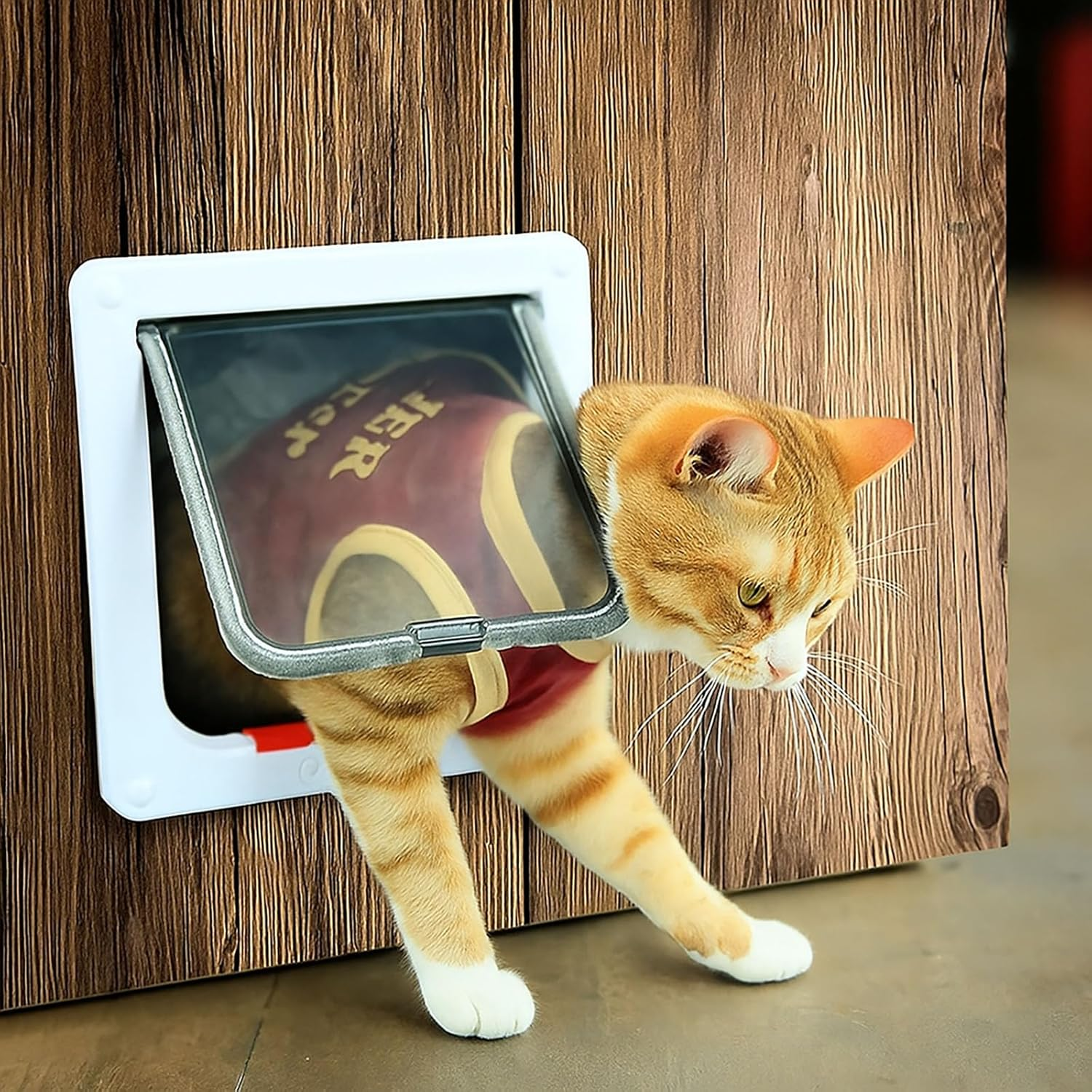 YAKESD Convenient Cat Flap Door for Interior Doorssafety,Pet Door with 4 Way Lock, Waterproof Pet Door Kit Ideal for Kitten & Small Dog (XL)