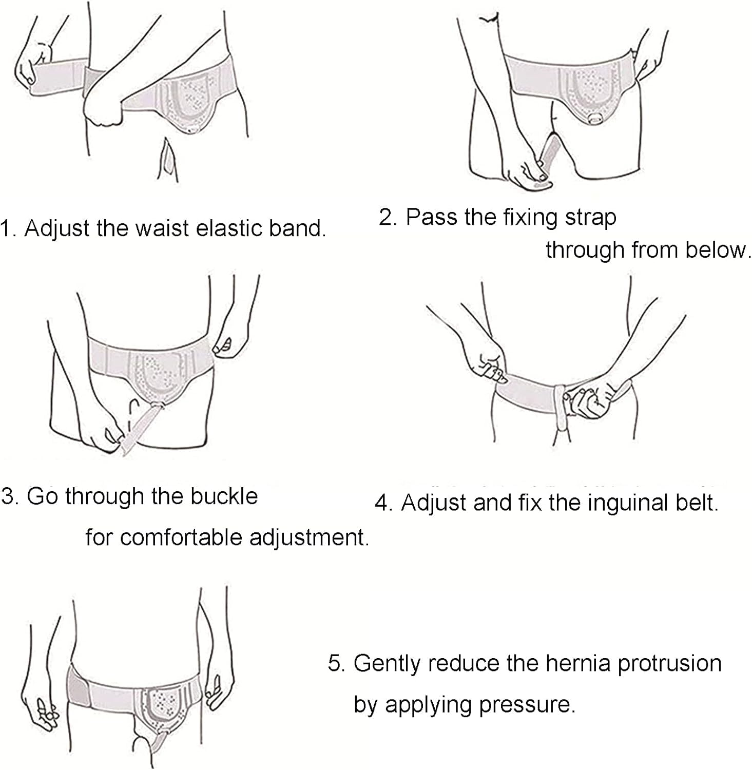 Hernia Belt for Men & Women - for Inguinal Hernia, Comfortable Adjustable Waist Strap Guard image number 4