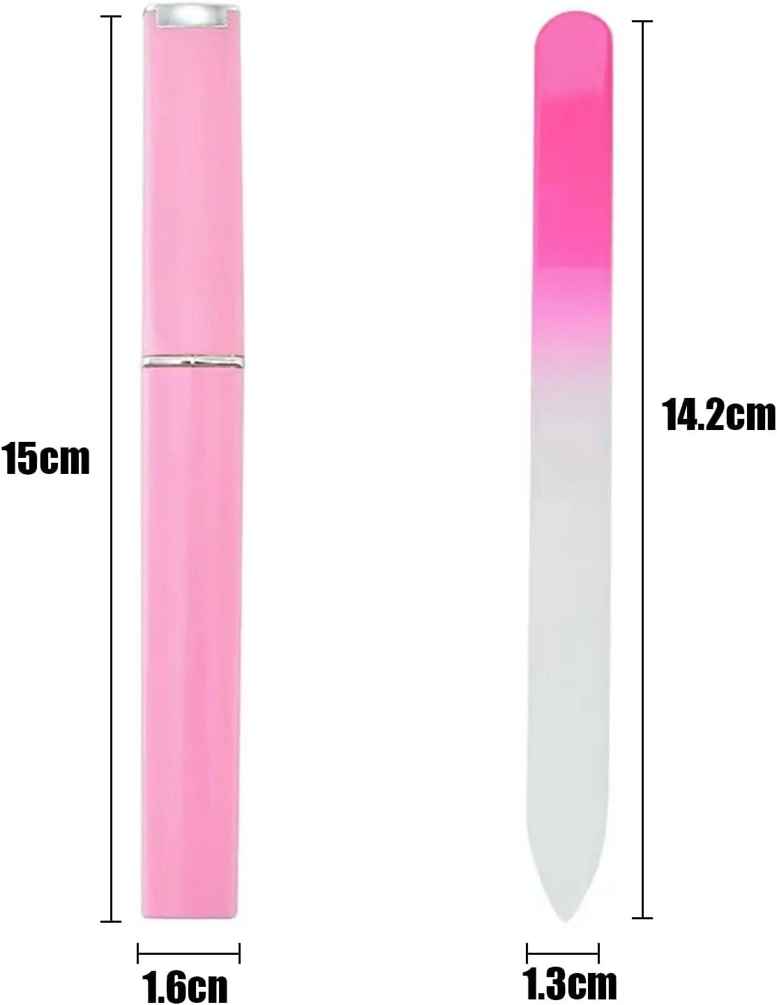 Luzcauwy Glass Nail File 3 Pack for Natural Nails, Crystal Nail Files with Etched Professional Finish &ndash; Unique Christmas Gifts & Stocking Stuffers for Women & Adults (Green Blue Pink)