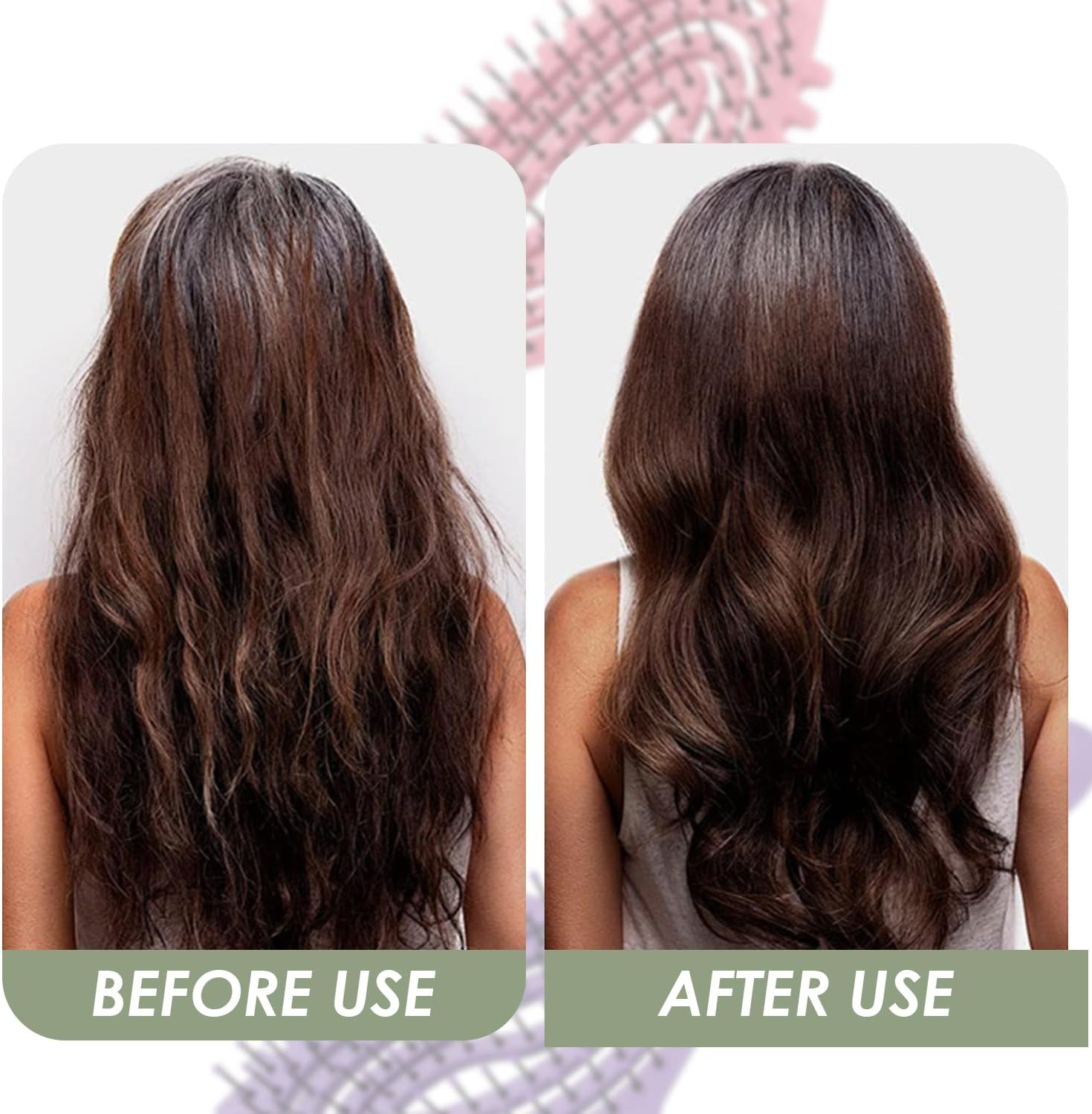 2 Pieces Styling Comb, Head Massage Comb, Hair Styling Brush, Hairdressing Supplies (Pink, Purple) image number 4