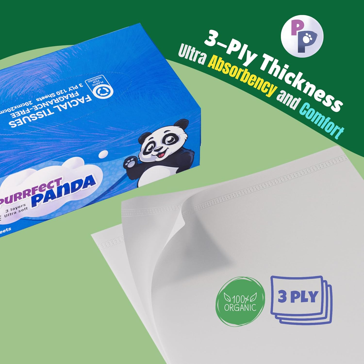 Soft Facial Tissues 24 Packs 3-Ply, Large 120 Tissues/Pack (2880 Total Tissues), Gentle and Absorbent, Ideal for Home, Office, and Travel Use &ndash; Bulk Carton Packaging image number 5