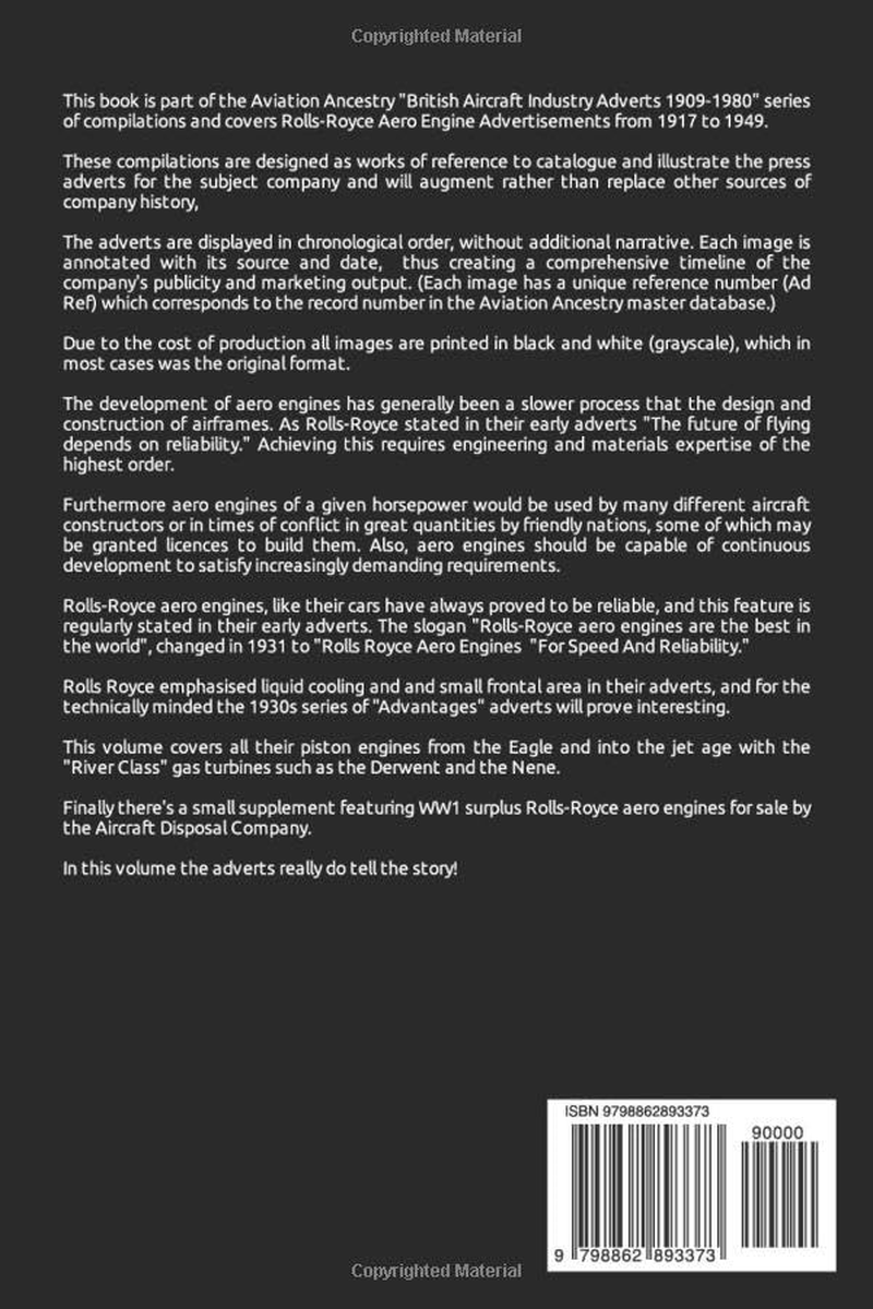 Rolls-Royce Aero Engine Advertisements Volume One 1917 - 1949