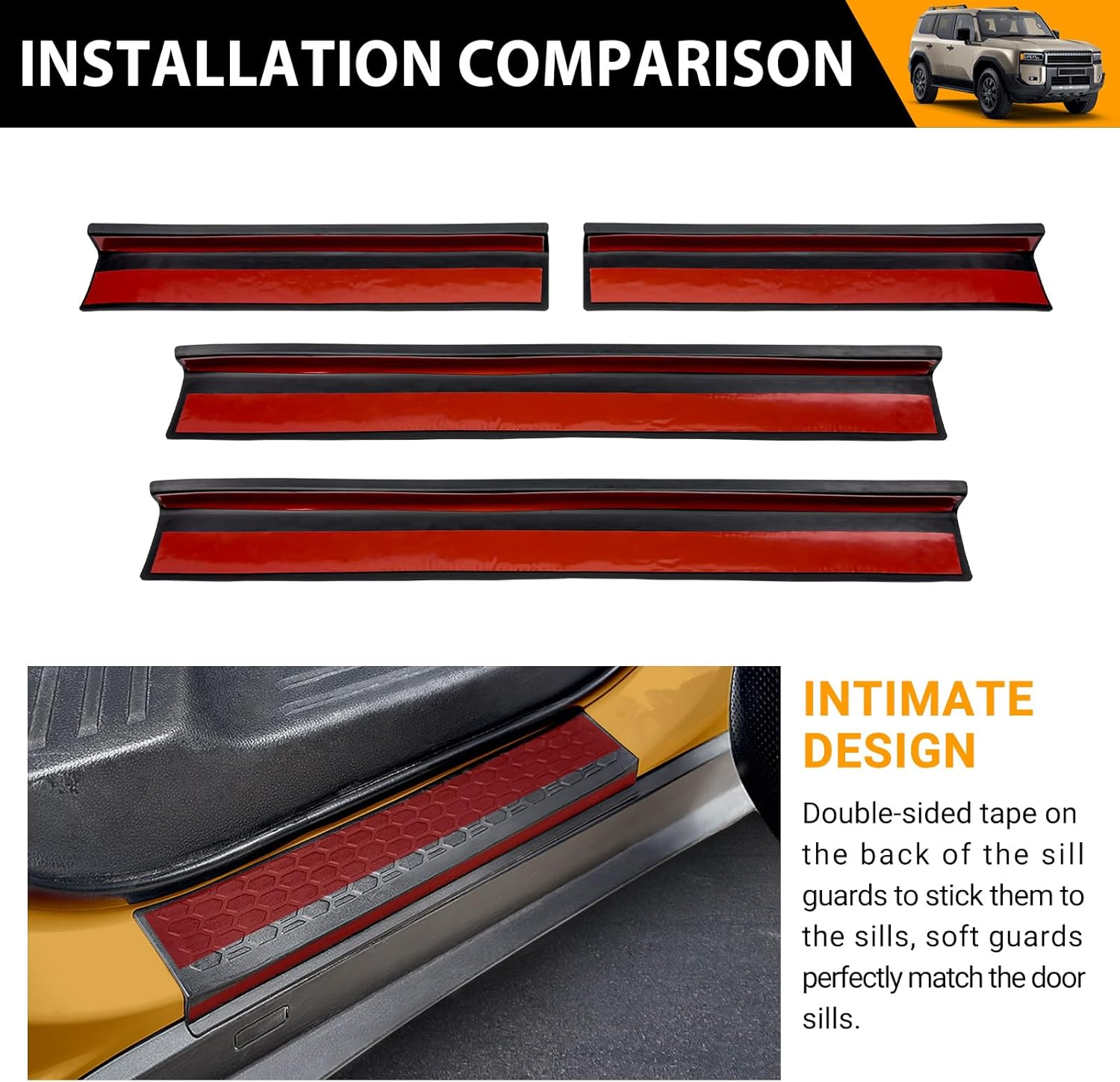 HUYINPJ Door Sill Guards Compatible with 2024 2025 Toyota Land Cruiser Prado 250 J250 LC250 TPE Entry Guard Cover Door Sill Protector for Toyota Land Cruiser Accessories image number 5