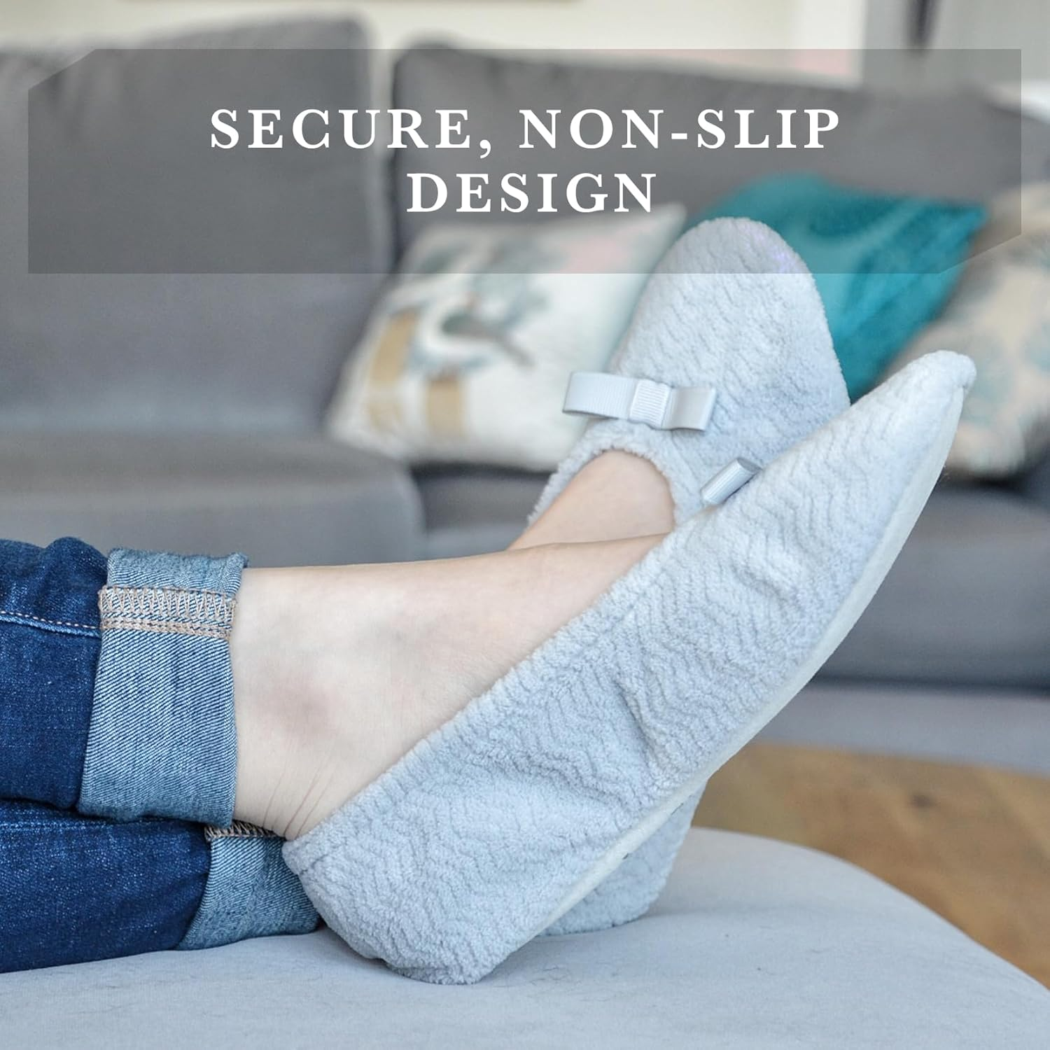 Isotoner Women&rsquo;S Chevron Microterry Ballerina Slippers image number 4