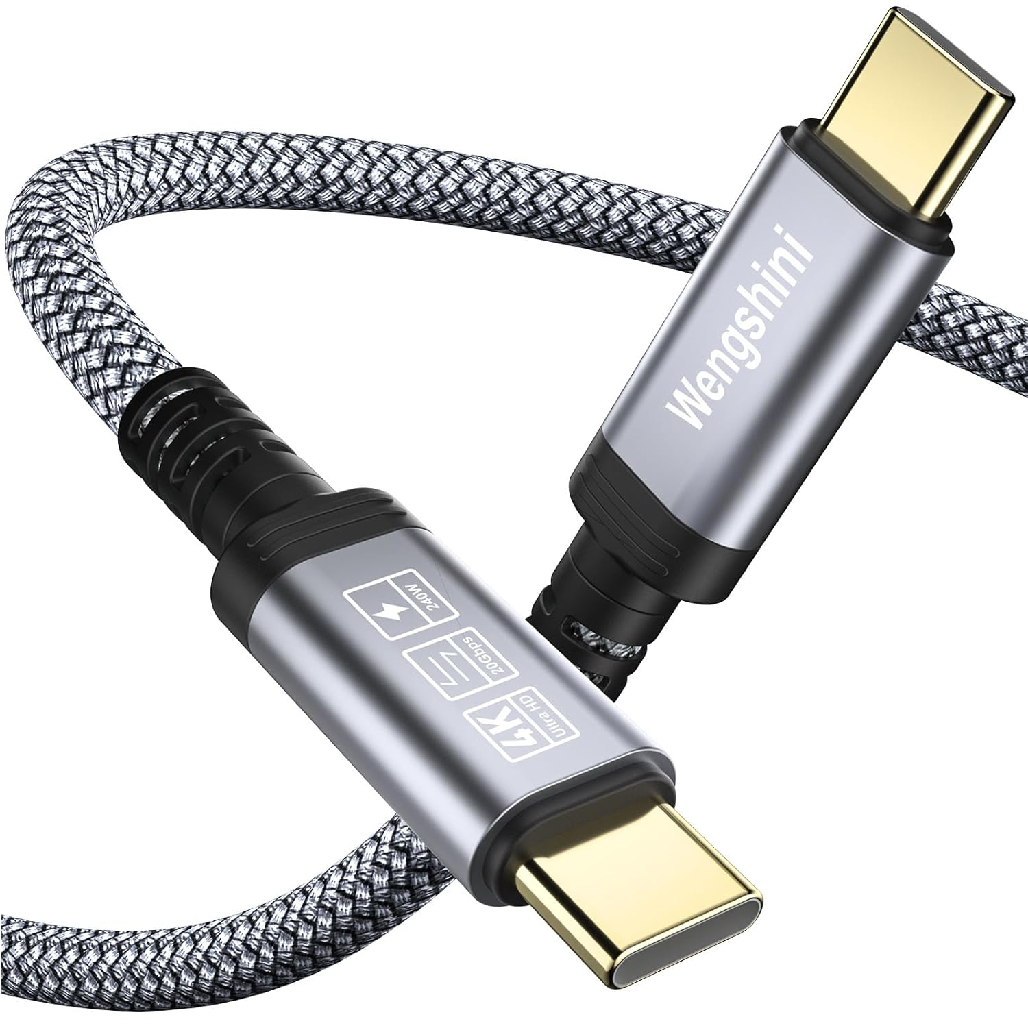 Wengshini USB C to USB C Cable 2M,240W/20Gbps USB C 3.2 Gen2 X 2 Data Cable, 4K@60HZ Video Transmission Video Transmission for Laptop, Mobile Phone, Steam Deck, Tablet, SSD, Monitor Etc. image number 5
