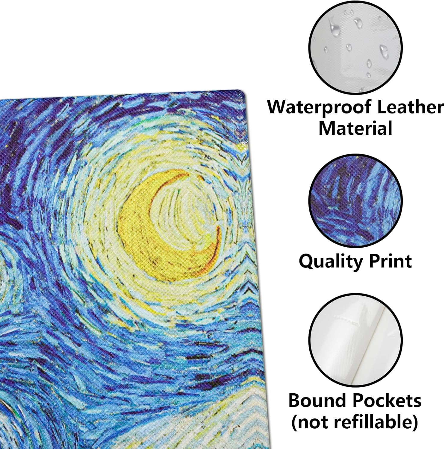 Photo Album 4X6 with 200 Pockets, Small Picture Album with Premium Leather Album Cover, Slip-In Mini Picture Book for Family Wedding Anniversary Baby Vacation Pictures, Starry Night image number 4