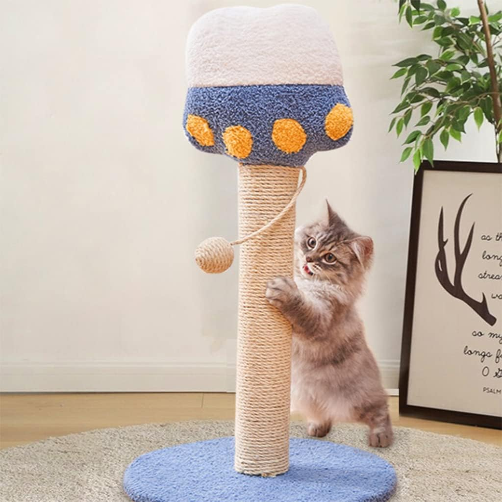 Play Indoor Cat Tree with Natural Sisal, Protect Your Furniture, Cat Scratching Post with Hanging Ball Toy for Cats Kittens Rest image number 5