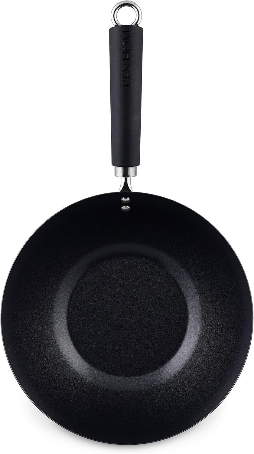 Ken HOM Carbon Steel Wok, 27Cm, Excellence, Induction Hobs Suitable/Metal Tool Safe/Phenolic Handle, Includes 1 X Chinese Wok Pan, KH427001 image number 6