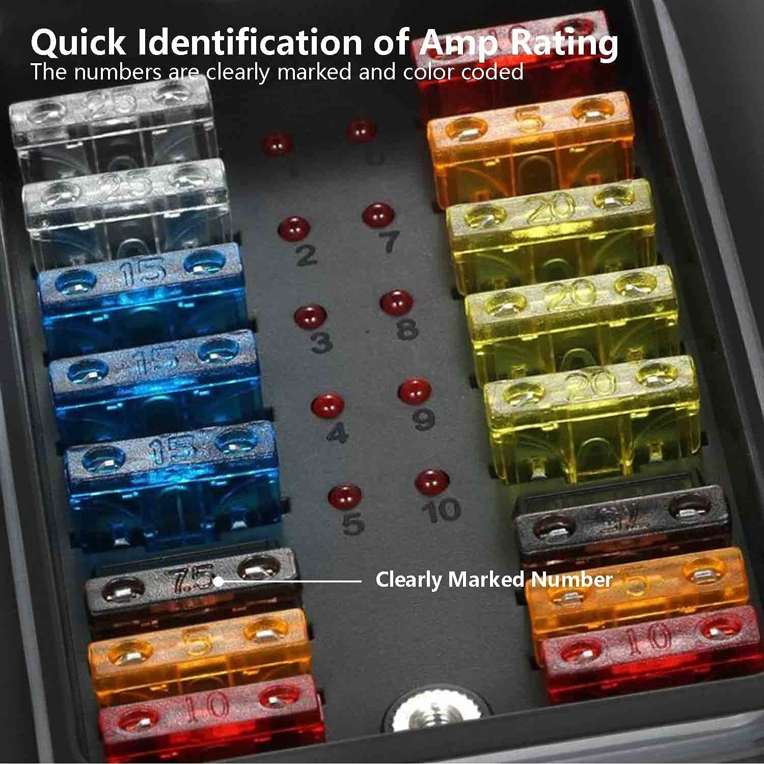 282 Pcs Car Fuses Assortment Kit, Blade-Type Automotive Fuse Kit - Standard, Mini & Low Profile Mini (2A-30A), Zinc Alloy, Replacement for Cars, Trucks, Motorcycles image number 4