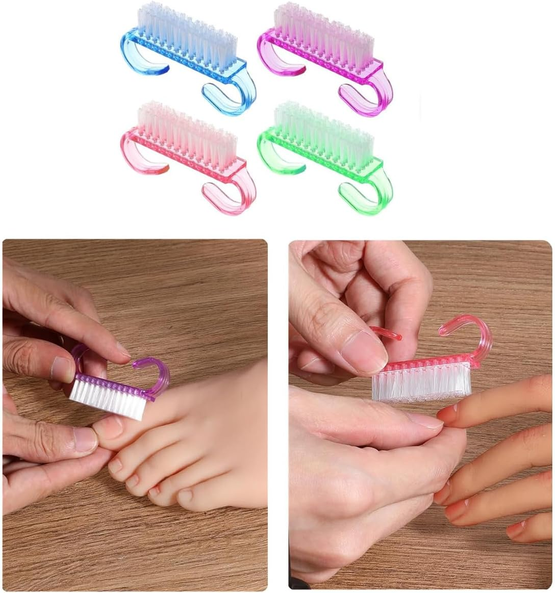 8 Pcs Mini Fingernail Scrub Cleaning Brushes, Nail Brush for Cleaning for Toes and Nails Cleaner（Purple, Blue, Green,Pink） image number 2
