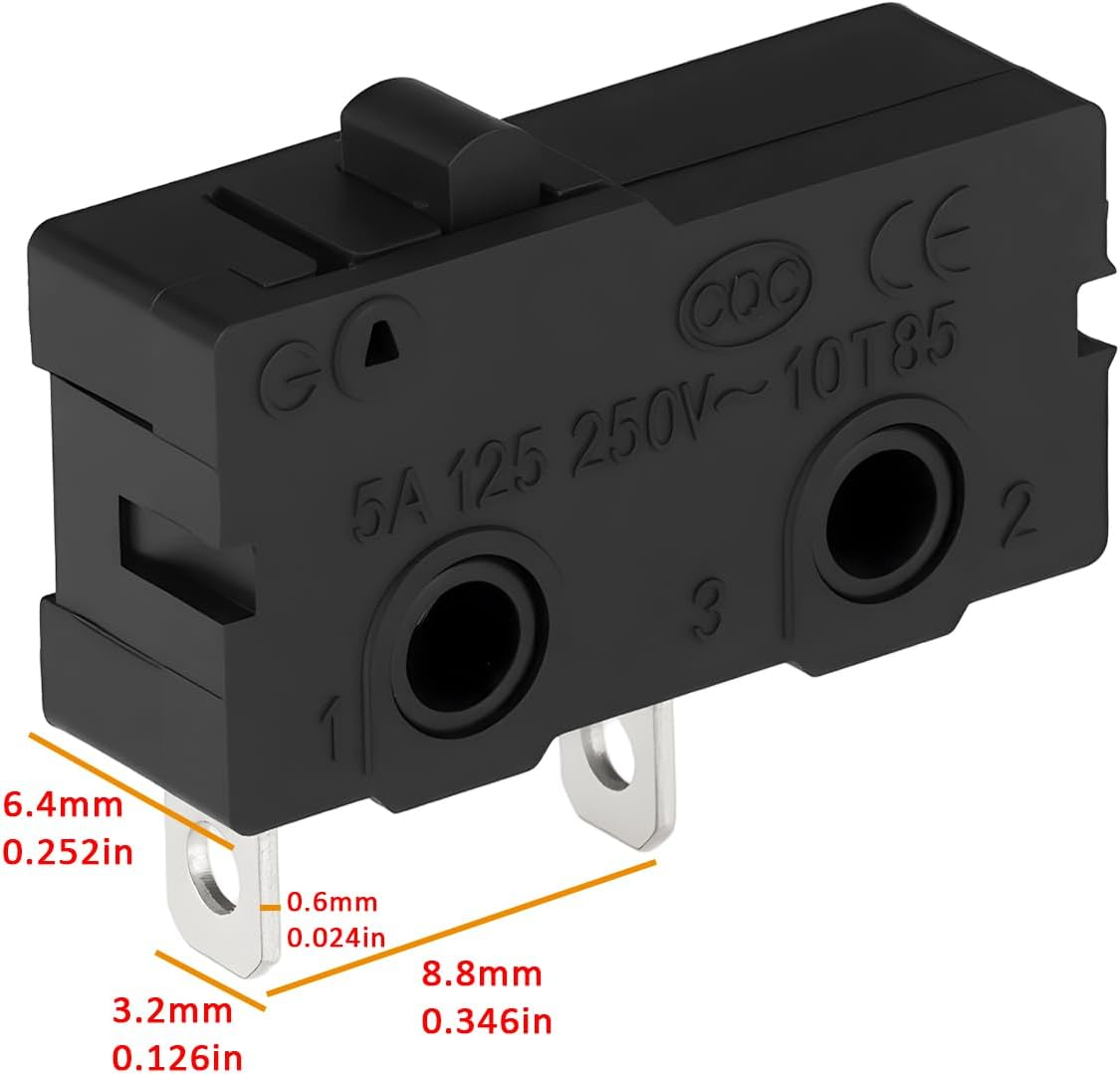 Ecsing 10Pcs KW11-3Z-A 2-Pin Microswitch No Lever 10T85 SPDT 5A 125 250VAC for Automotive Electrical Wiring Electronics image number 6