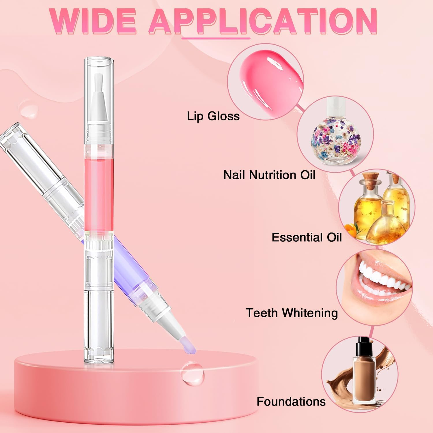 Zhooooonglf Transparent Twist Pens Empty with Brush 6Pcs 5Ml Cuticle Oil Bottles,Cuticle Oil Pen Nail Oil Pen Brush Cosmetic Lip Gloss Container Applicators image number 5