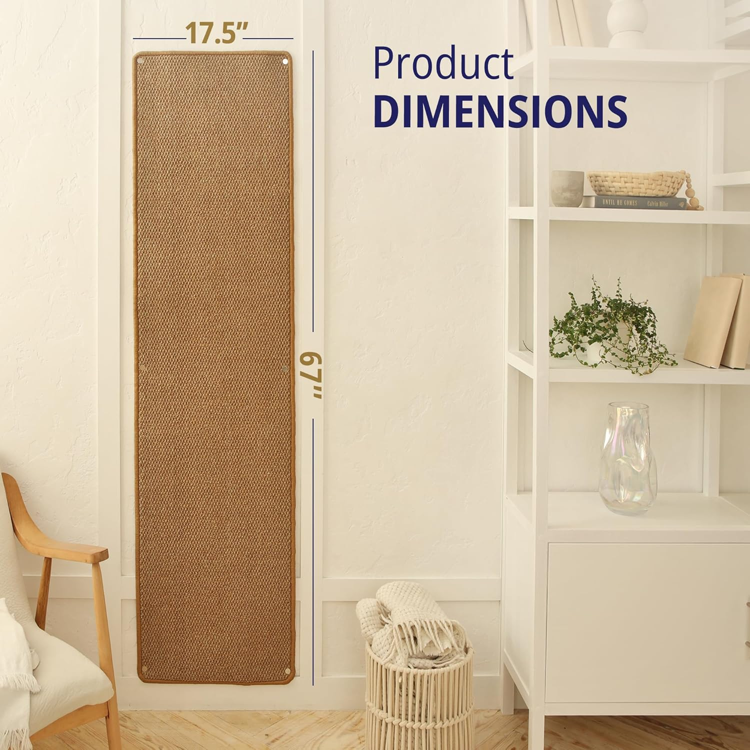 Cat Wall Climbing Carpet - Cat Wall Climber 67" X 17.5" with Fixed Nails &ndash; Scratching Rug Wall Scratchers for Indoor Cats | Climbing Wall Carpet | Scratching Mat. image number 4