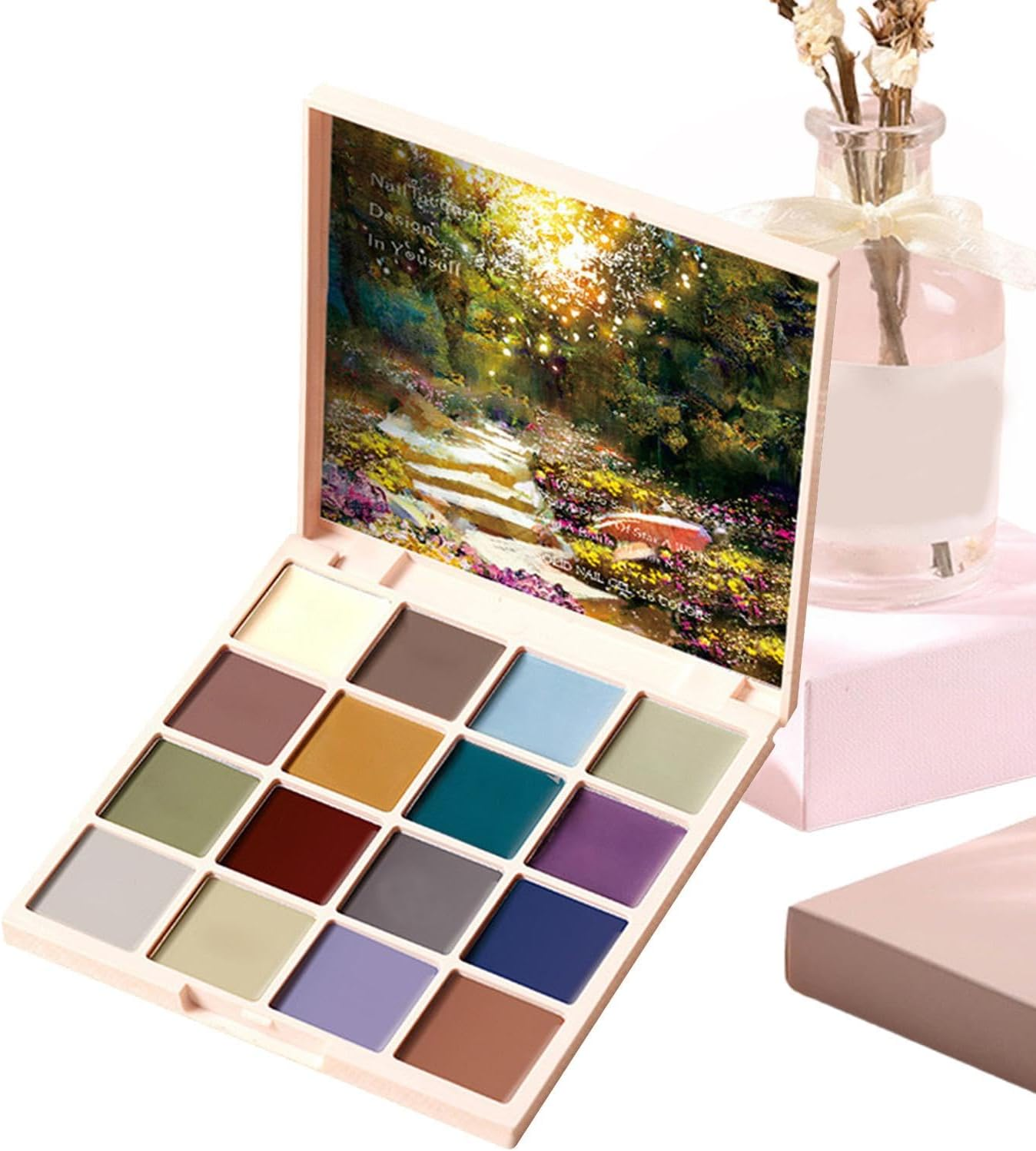 Solid Nail Gel Polish | 16-Color Cream Nail Gel Polish | Glossy Solid Nail Gel Polish Oil Painting Manicure Palette Nail Glue for Women