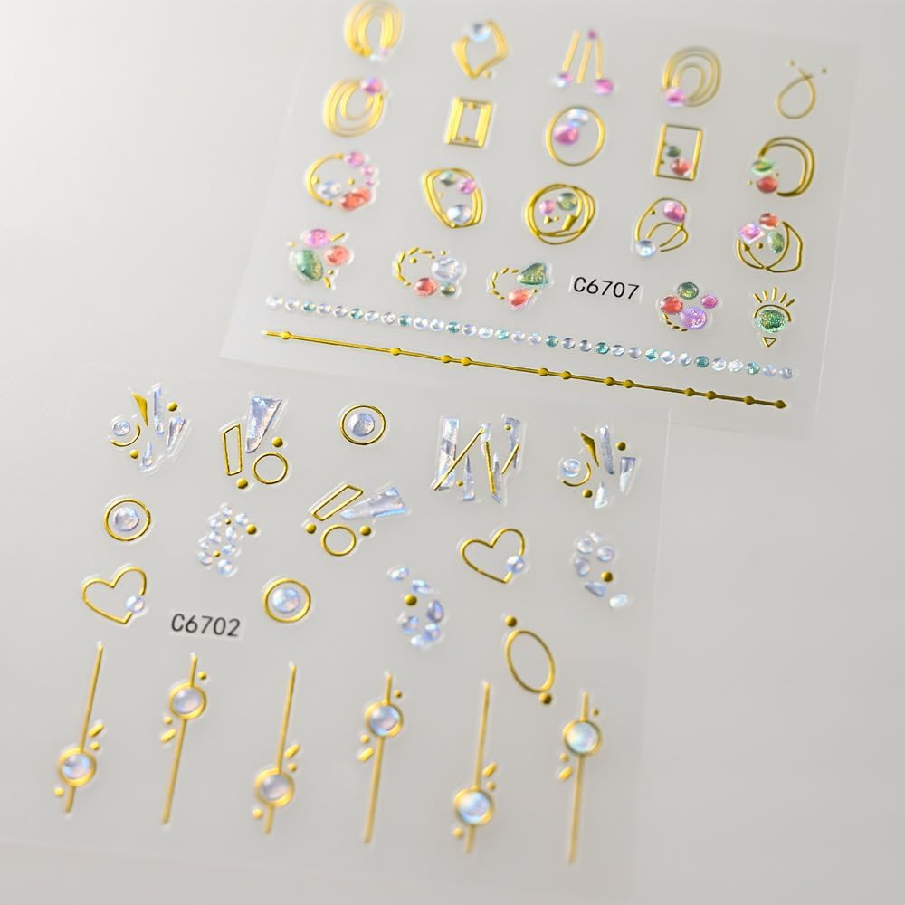 30 Pcs Nail Stickers Moon Star Heart Self Adhesive Nail Charms Stickers Nail Art Design image number 6