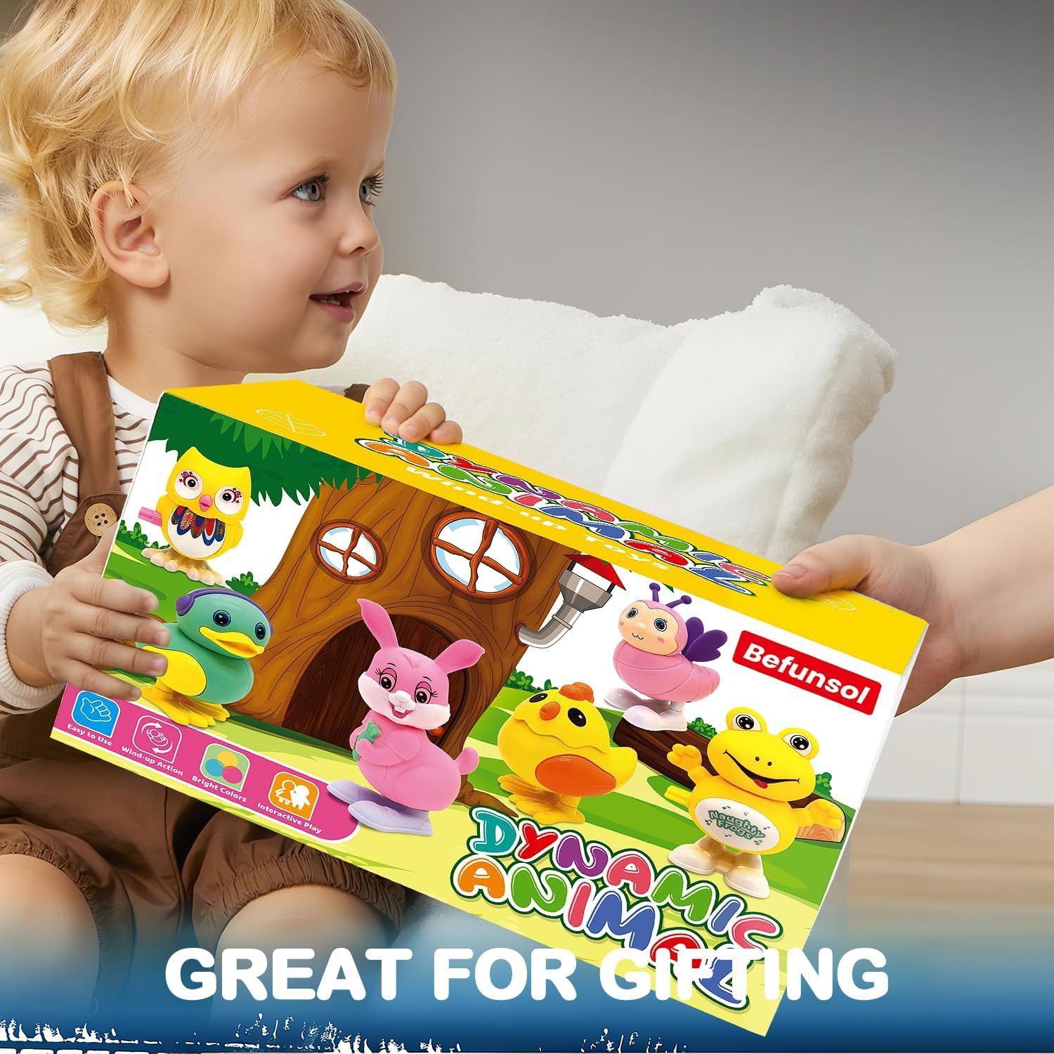 Toys for 2 3 4 5 Year Old Boy Girl Gifts - 6 Pcs Wind up Toys for Kids Girls Boys 3-5, Cute Animal Baby & Toddler Toys, Party Bag Fillers Favours Birthday Christmas for Kids image number 1