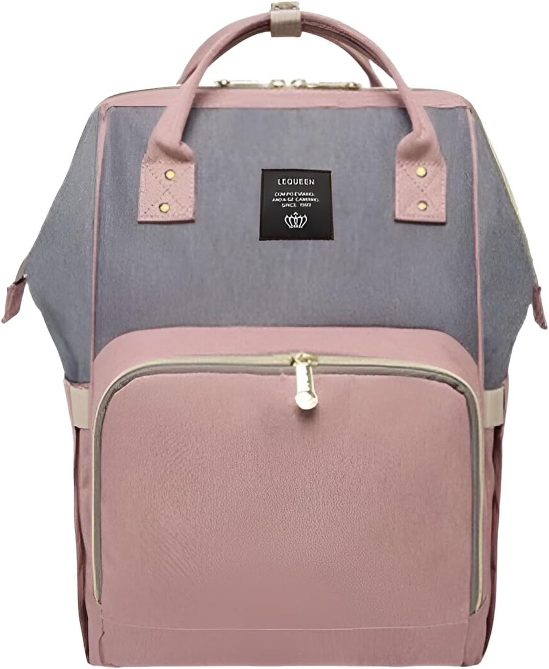 AIMALL Premium Luxury Multifunctional Baby Diaper Nappy Backpack Maternity Mummy Changing Bag with Insulated Pockets for Mums On-The-Go - Black-Grey image number 4