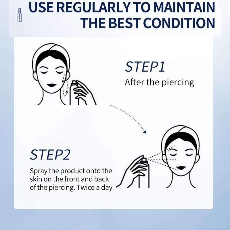 Piercing Aftercare Spray and Keloid Bump Removal &ndash; Sea Salt Spray for Body and Facial Piercings &ndash; Ear, Nose, Navel, Oral & Body Piercing Cleaner, Aftercare Solution for New Piercings image number 5
