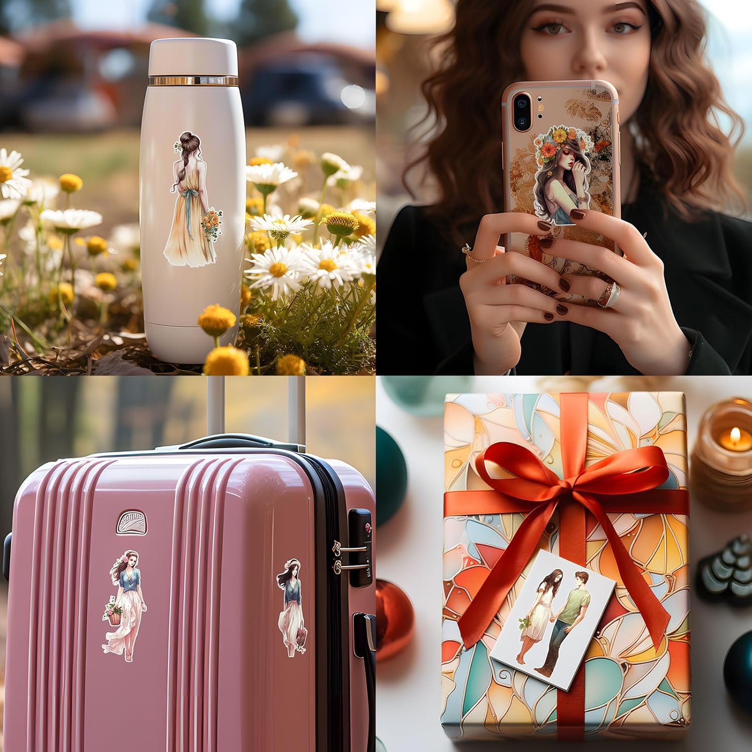 JOYCHOIC Scrapbook Stickers Set,100Pcs Aesthetic Sticker for Scrapbooking and Journaling Water Bottles, Junk Journal Supplies, Bullet Journals Materials, Planner Arts Craft Collage People - With Pets image number 4