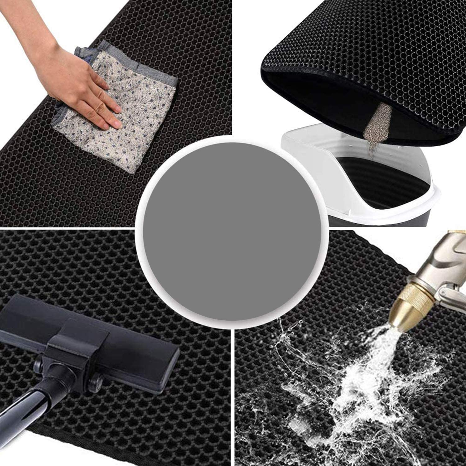 Waterproof Double-Layer Cat Litter Mat Trapper Foldable Pad Pet Rug Home 75 X 55Cm image number 5
