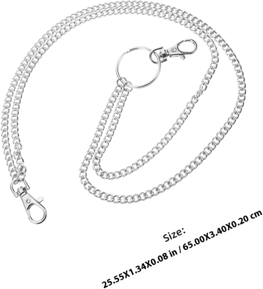HEALEEP Punk Style Metal Pants Chain for Men Fade-Resistant Waist Decoration Easy Attachment Detachment Accessory for Jeans and Streetwear image number 5