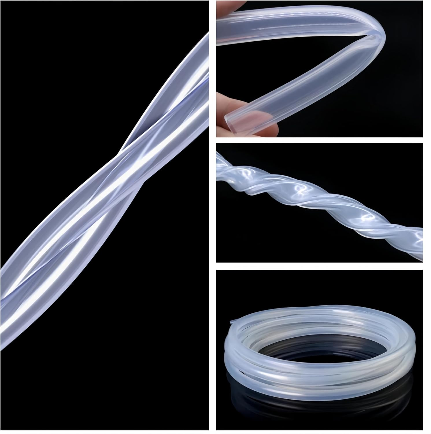 2 M Silicone Tubing,Clear Flexible Silicone Tube,Aquarium Air Hose,6Mm X 10Mm,Food Grade High-Temperature Pure Silicone Hose Tube,For Water,Air,Medical & DIY Projects,Aquariums and Hydroponics.