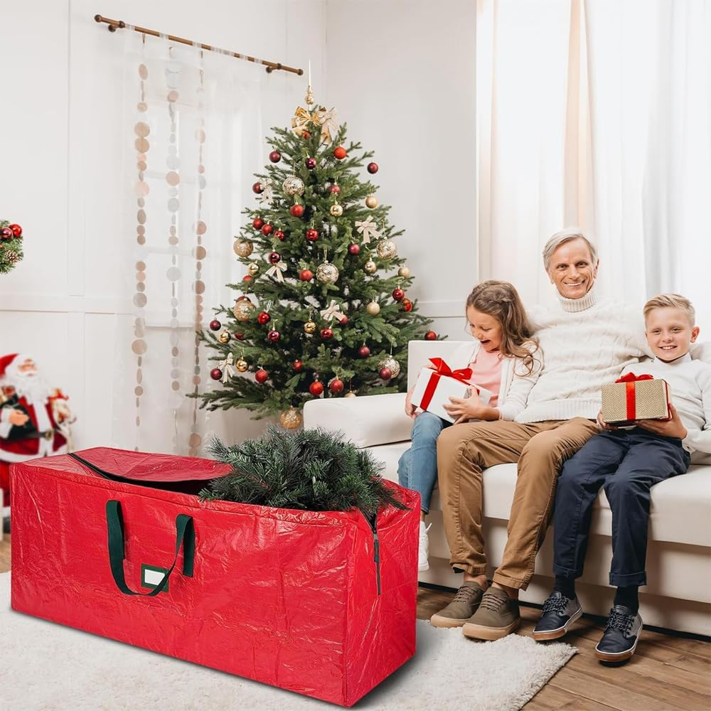 Suithink Super Large Christmas Tree Storage Bag, Reinforced Carry Handles, Dual Zippered Storage Containers,Waterproof Xmas Tree Bag Protects from Dust, Moisture & Insect,165 X 38 X 76CM
