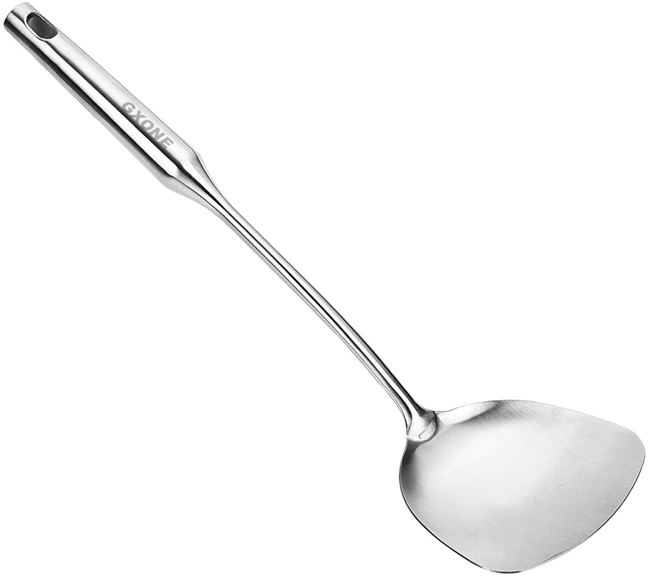 Wok Spatula Stainless Steel, Wide Spatula Turner with Hollow Long Heat Resistant Handle Wok Utensils,Silver/14.7Inch