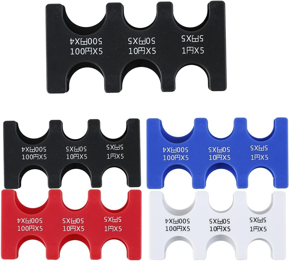 4Pcs Japanese Yen Coin Holder, Portable Yen Coin Case with 6 Slots, Space Saving Yen Coin Organizer and Storage for Coins,Reusable Yen Coin Dispenser for Shopping Travel Women Men image number 2