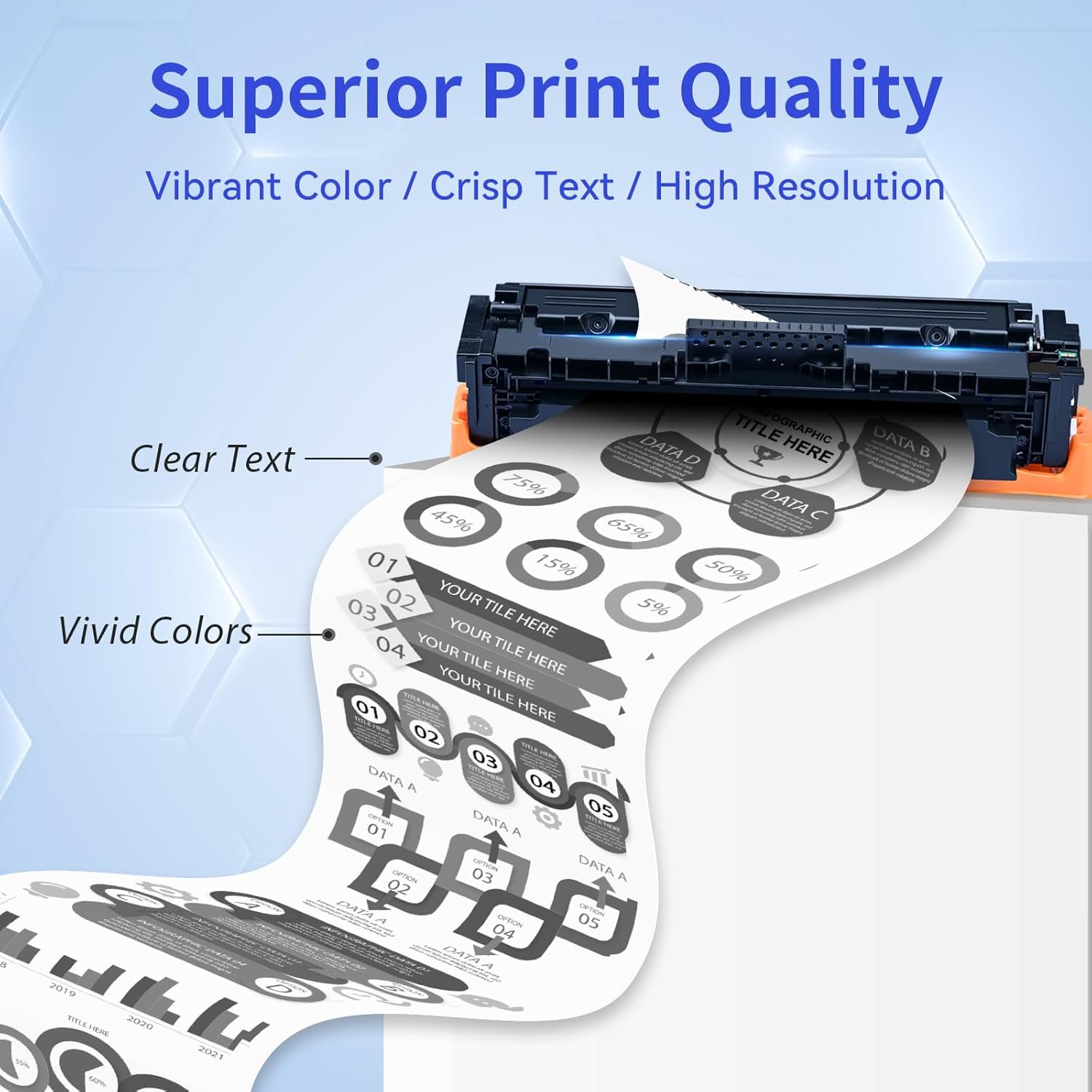 414X Toner Cartridges High Yield (With Chip) Compatible Replacement for HP 414X 414A for Color Laserjet Pro MFP M479Fdw M479Fdn M479Dw Pro M454Dw M454Dn M479 M454 Printer Ink W2020X W2020A (1 Pack) image number 6