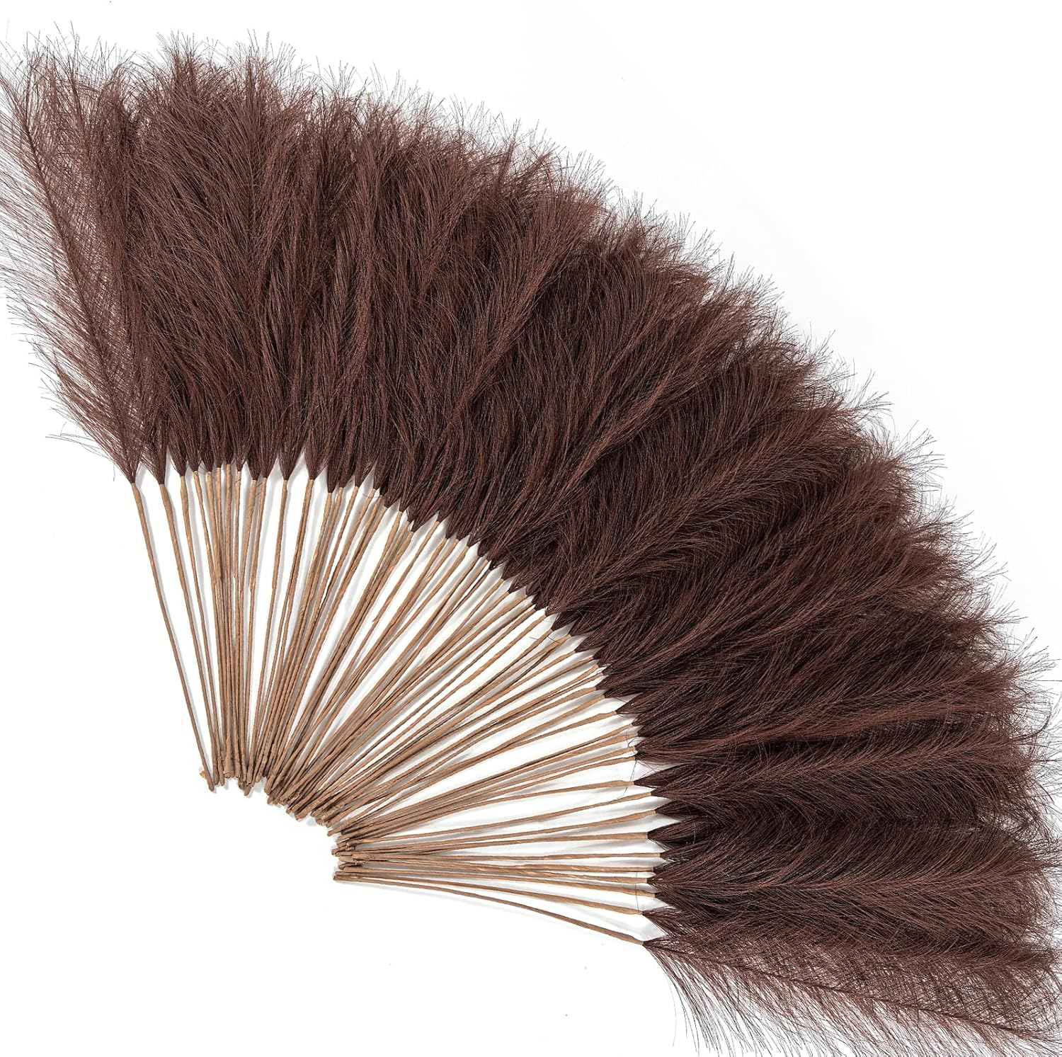 Lenamos 60Pcs Faux Pampas Grass Decor, 21.6"/55Cm Artificial Pompous Grass Floral Fake Pompas Grass Branches Vase Filler Flower Arrangement for Home Wedding Boho Decor (White & Blush & Pink)