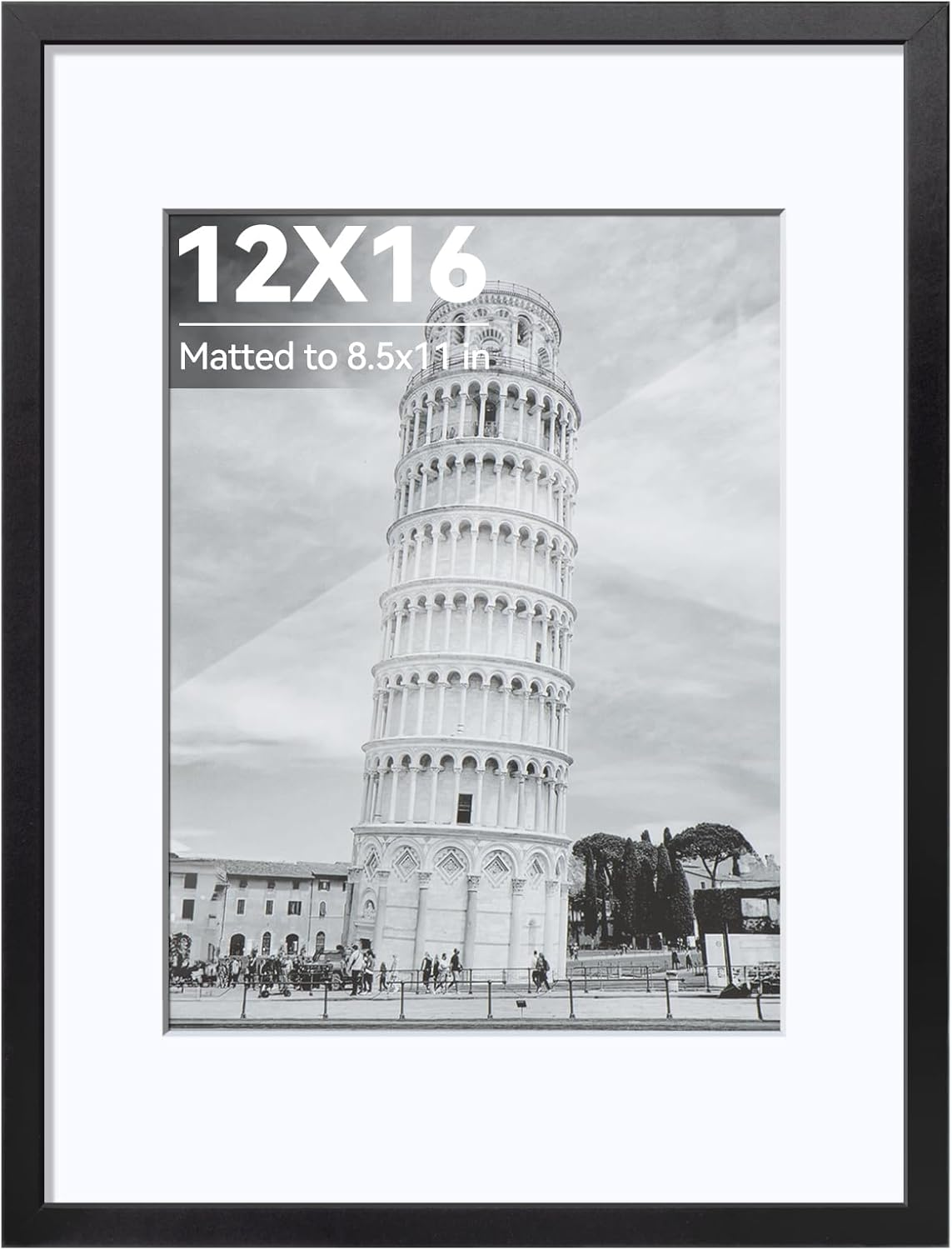 Happyhapi 12X18 Poster Frame, Black Picture Frame for 11X17 (With Mat) or 12X18 (Without Mat), Vertical and Horizontal Wall Mount Large Picture Frame for Photos, Posters and Art Prints, 1 Pack