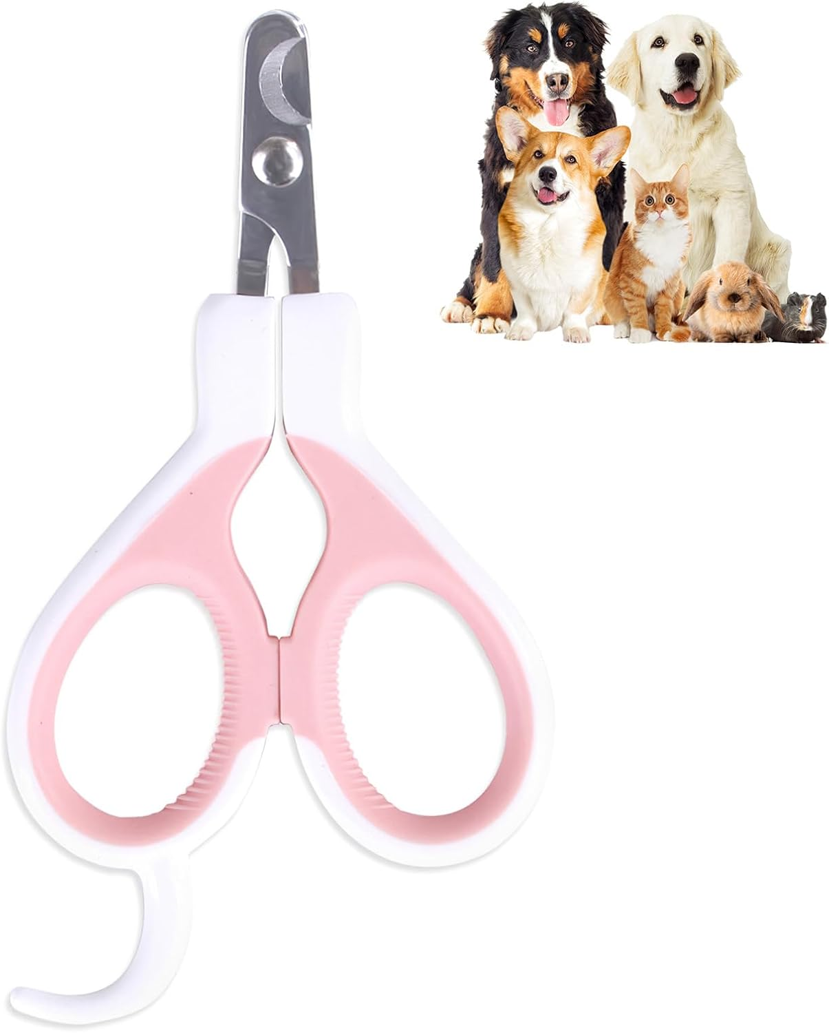 【Ecixniy】Premium Ergonomic Pet Nail Clippers for Cats, Dogs and Small Animals - Anti-Slip Sharp & Safe Design for Claw Trimming (Pink) image number 5