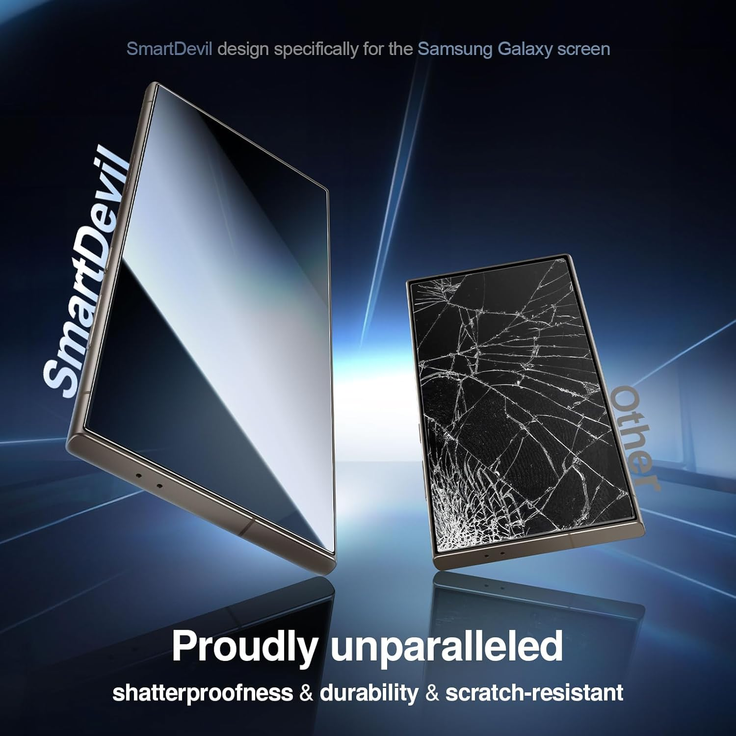 SMARTDEVIL [3 Pack] Screen Protector for Samsung Galaxy S24 Ultra (6.8 Inch), Fast & Easy Installation, Clear 9H Tempered Glass Film, Bubble-Free & Dust-Free, Support Fingerprint & Face ID Reader