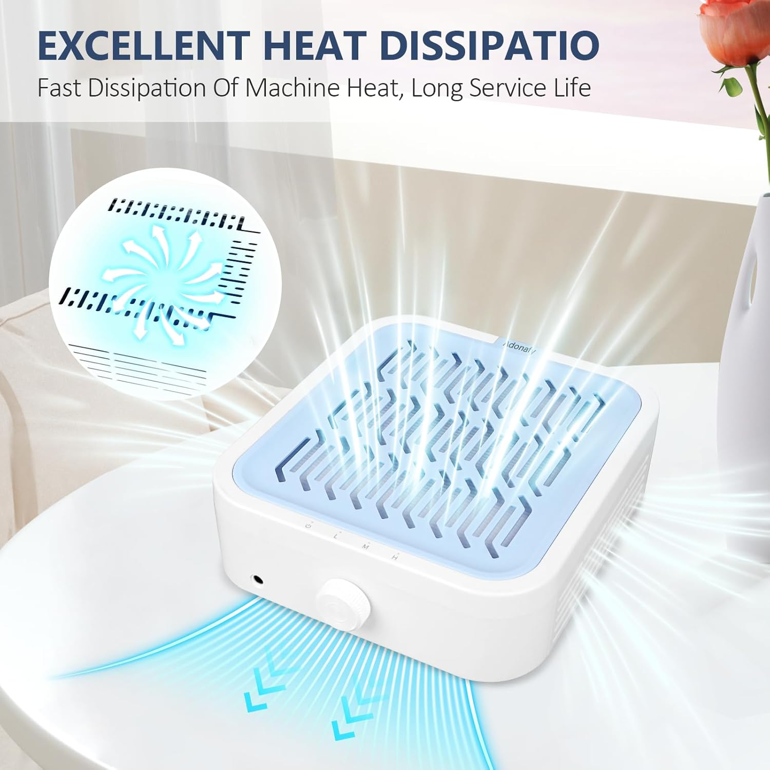 Adonafy Nail Dust Collector with Filter - Professional Dust Extraction for Nails Nail Studio - Adjustable Suction Nails - Quiet Nail Vacuum Cleaner for Beginners Nail Studio Salon image number 2