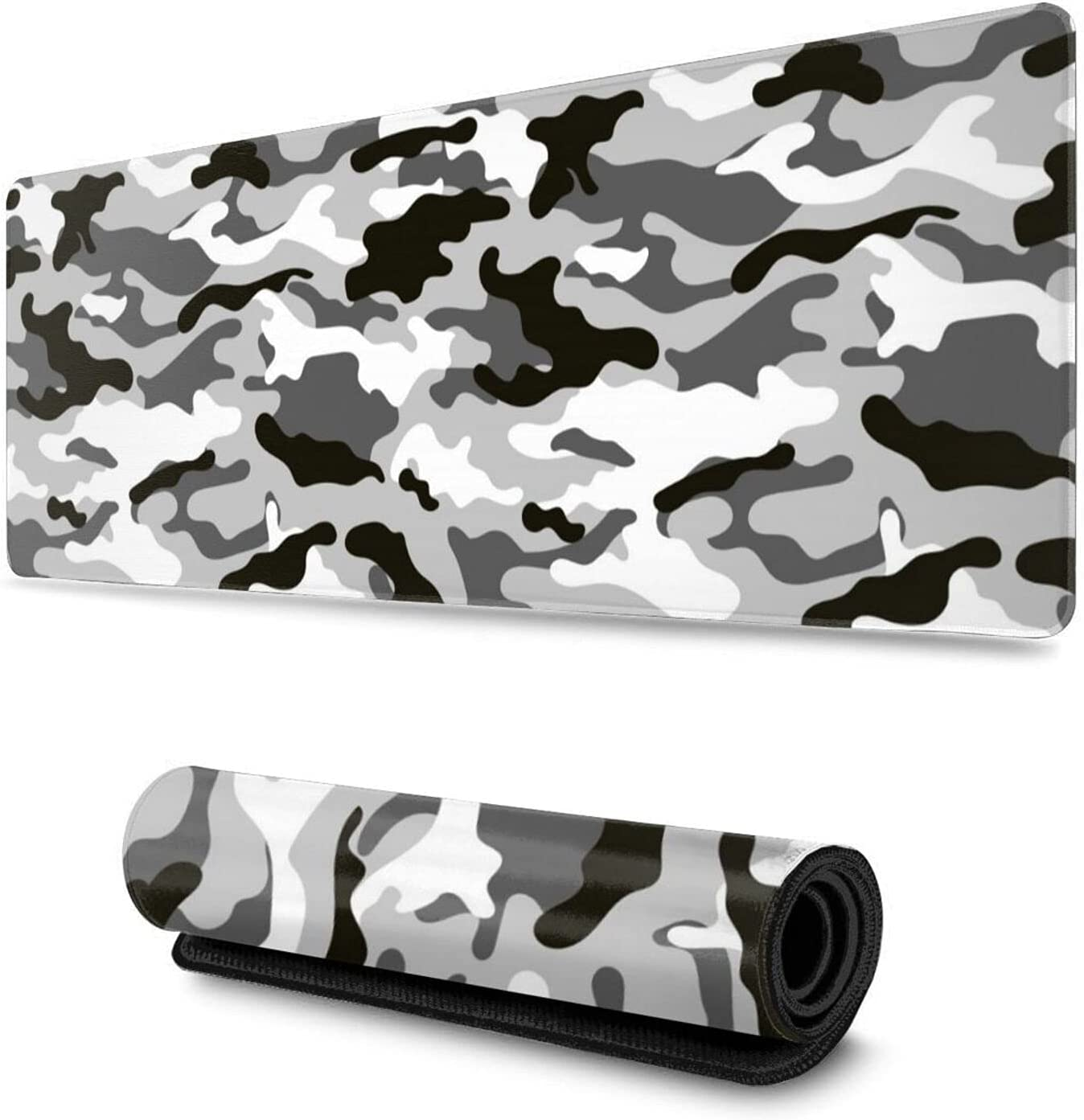 Red and Black Gaming Mouse Pad Large XL Desk Mat Camo Camouflage Long Extended Pads Big Mousepad Home Office Decor Accessories for Computer Pc Laptop