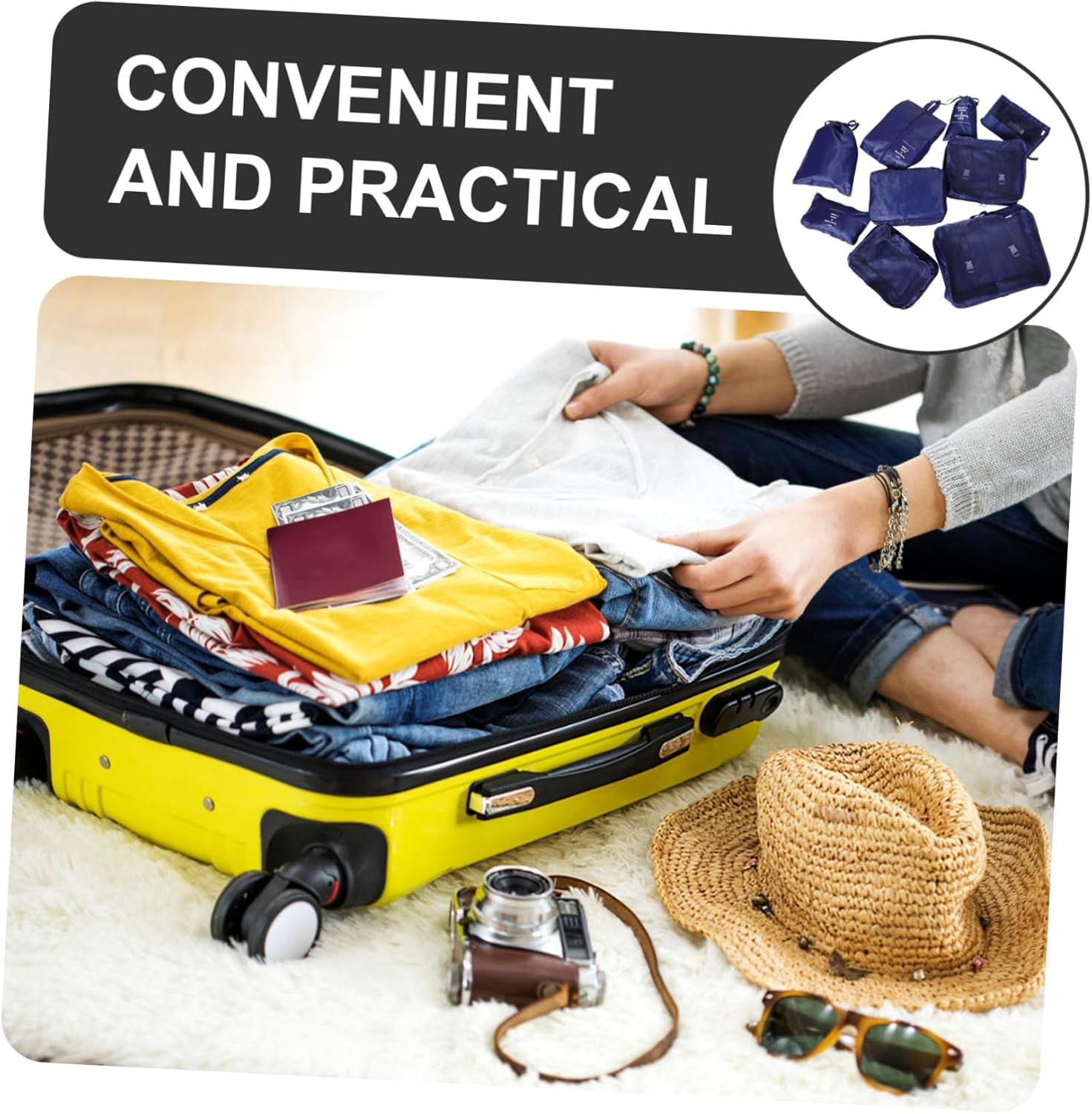 GAROZATION Luggage Packing Cubes Garment Bag Organizer Travel Storage Bag for Suitcases image number 2