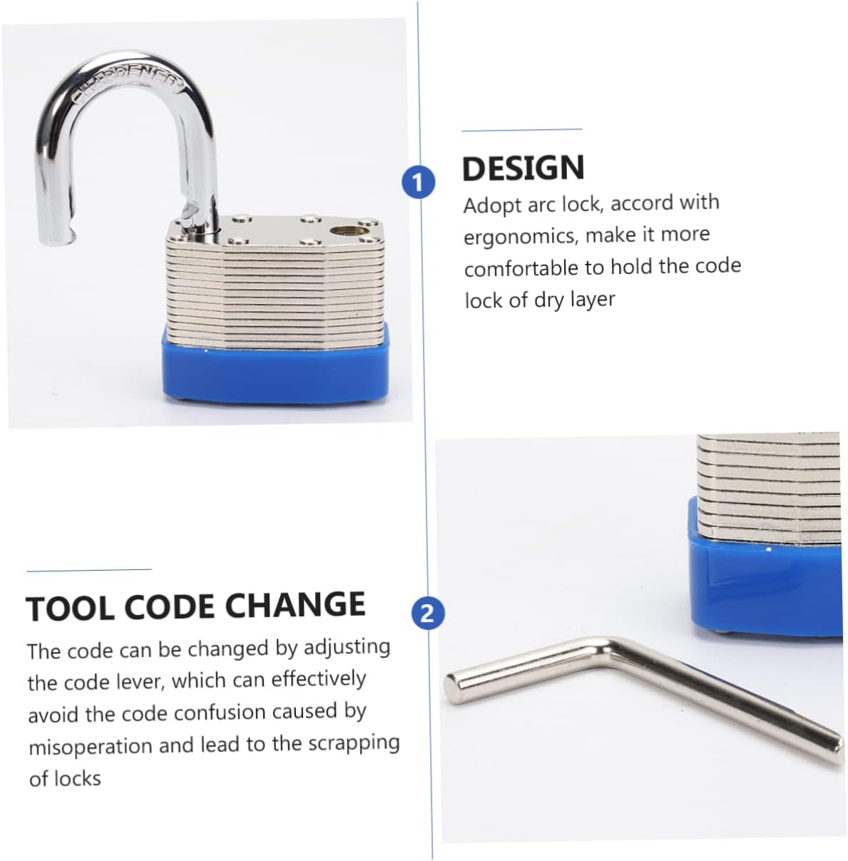 CTIRCHIU Combination Padlock Suitcase Padlock 45Mm Large Password Travel Lock with Four-Digit Code for Home and Luggage Security image number 2