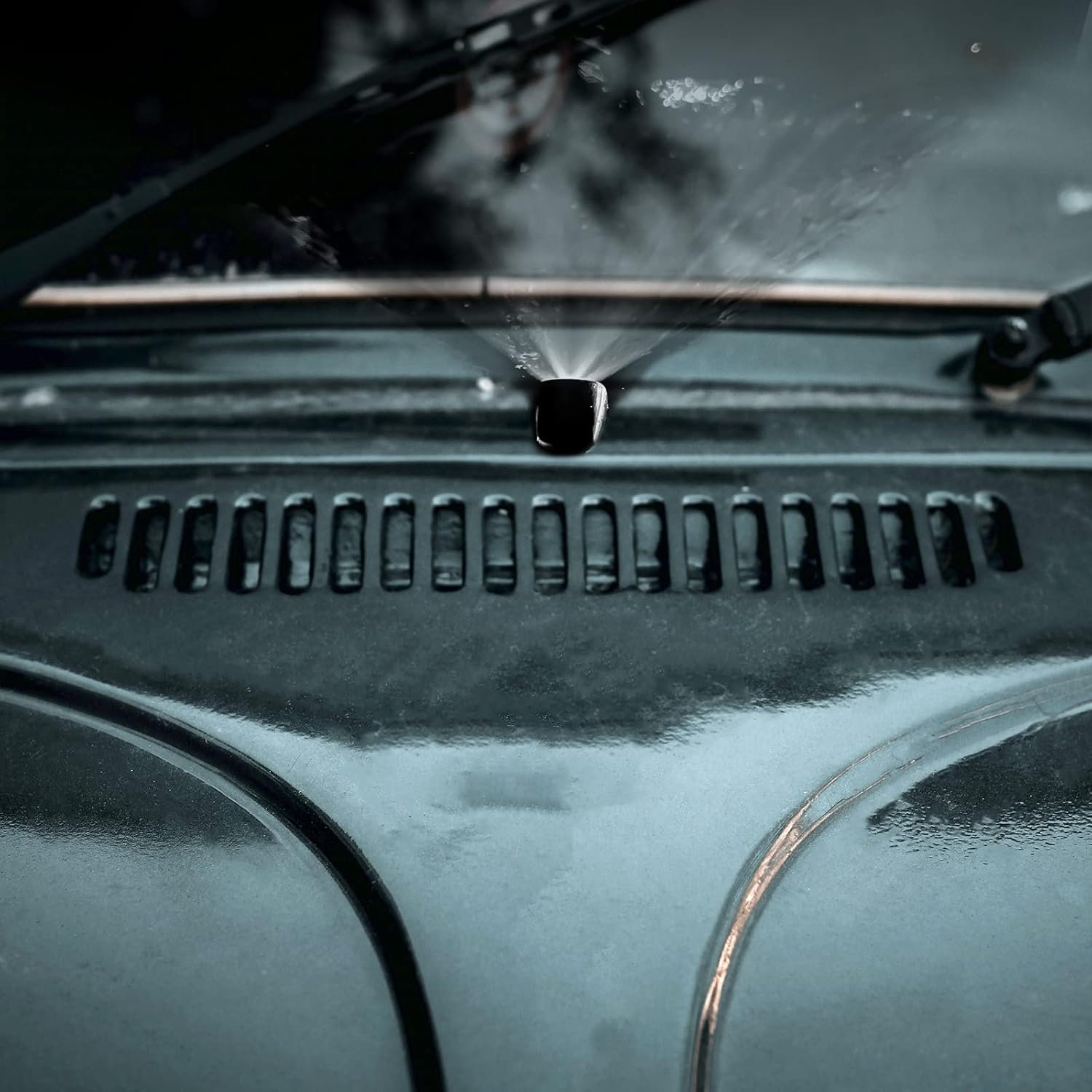 2Pcs Front Windshield Washer Nozzles, Black Plastic Windshield Sprayer Nozzle Windshield Washer Sprayer Nozzle Compatible with Dodge Jeep image number 1