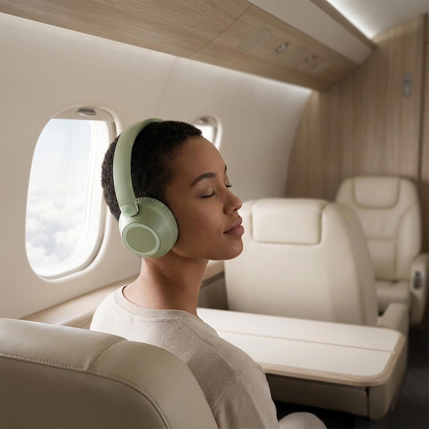 Intempo Aria Noise Cancelling Headphones - Wireless Bluetooth Over-Ear Headphones, up to 50 Hours Playback Time, Active Noise Cancelling, Foldable Design, Type-C Charging Cable Included, Green image number 5