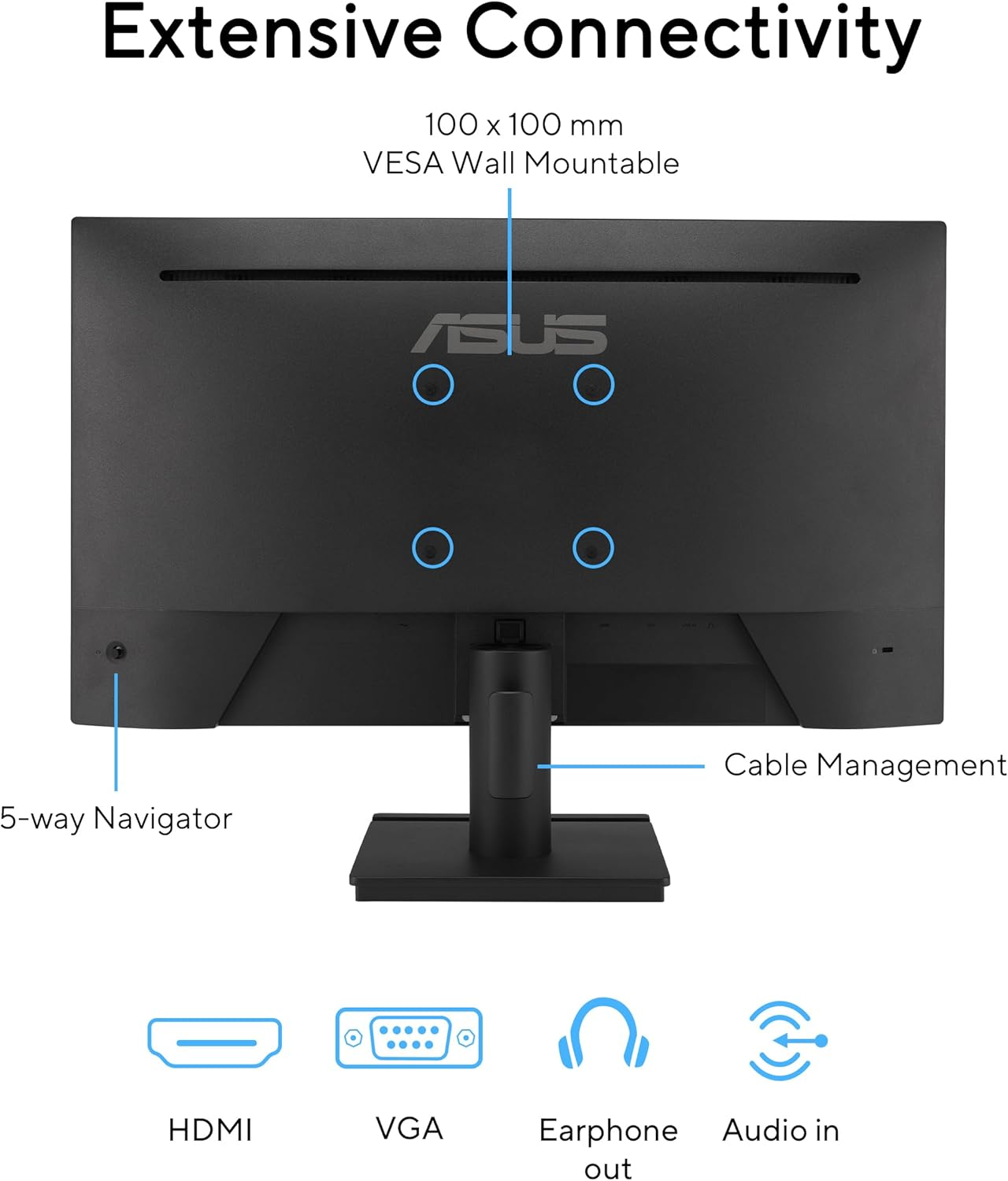 ASUS VA259HGA Eye Care Gaming Monitor &ndash; 25-Inch (24.5-Inch Viewable), IPS, Full HD, Frameless, 120Hz, Adaptive-Sync, 1Ms MPRT, HDMI, VGA, Low Blue Light, Flicker Free, Wall Mountable image number 5