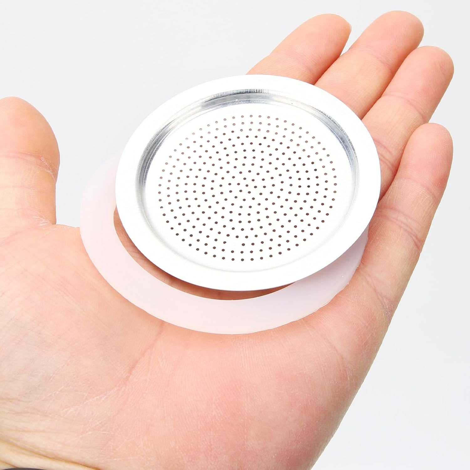 GETAJGHSD 10Pcs Silicone Sealing Gasket and Filter Set for 6-Cup 300Ml Espresso Coffee Maker, round Leak-Proof Silicone Spare Parts Compatible with Stovetop Brewing Machines image number 3