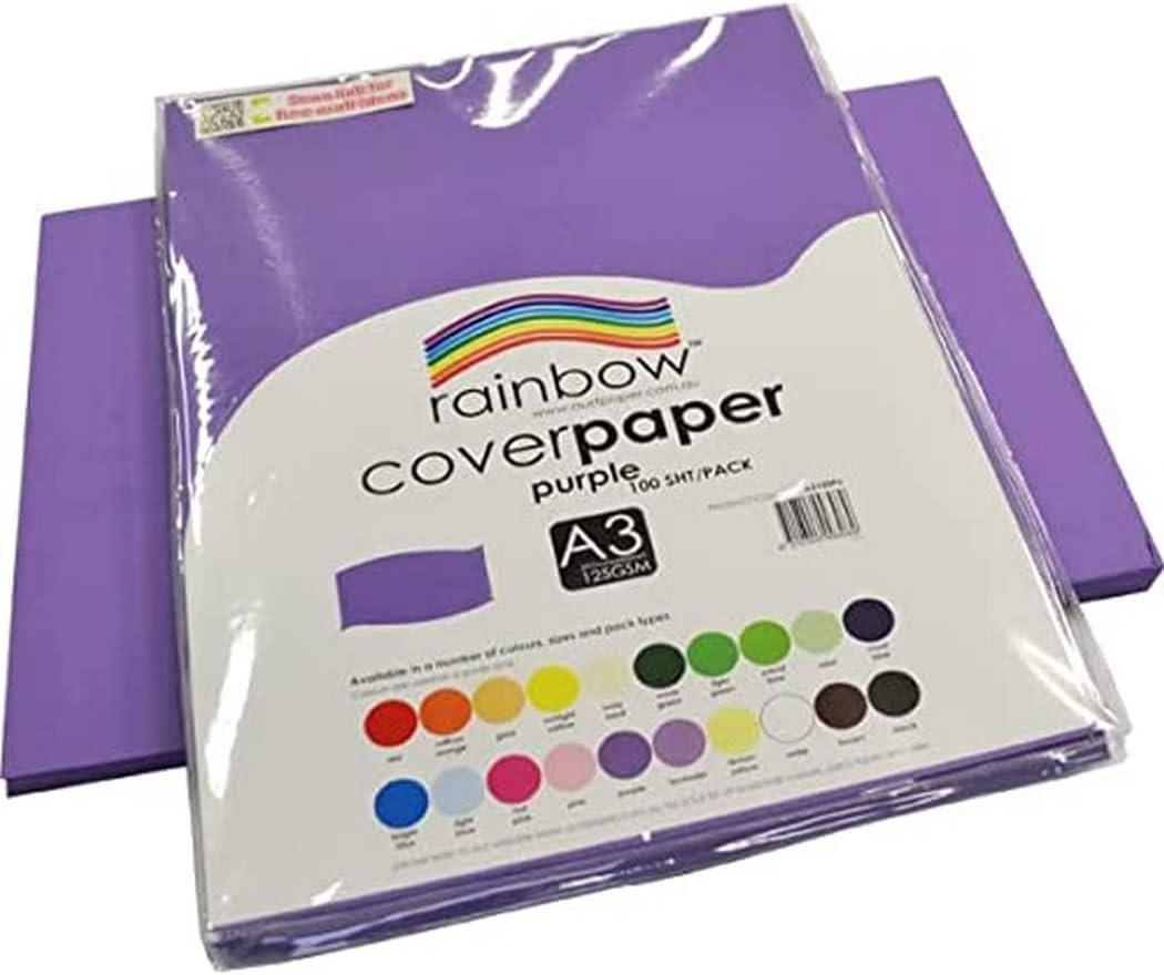Rainbow A3 Cover Paper 100 Sheets, Purple image number 2